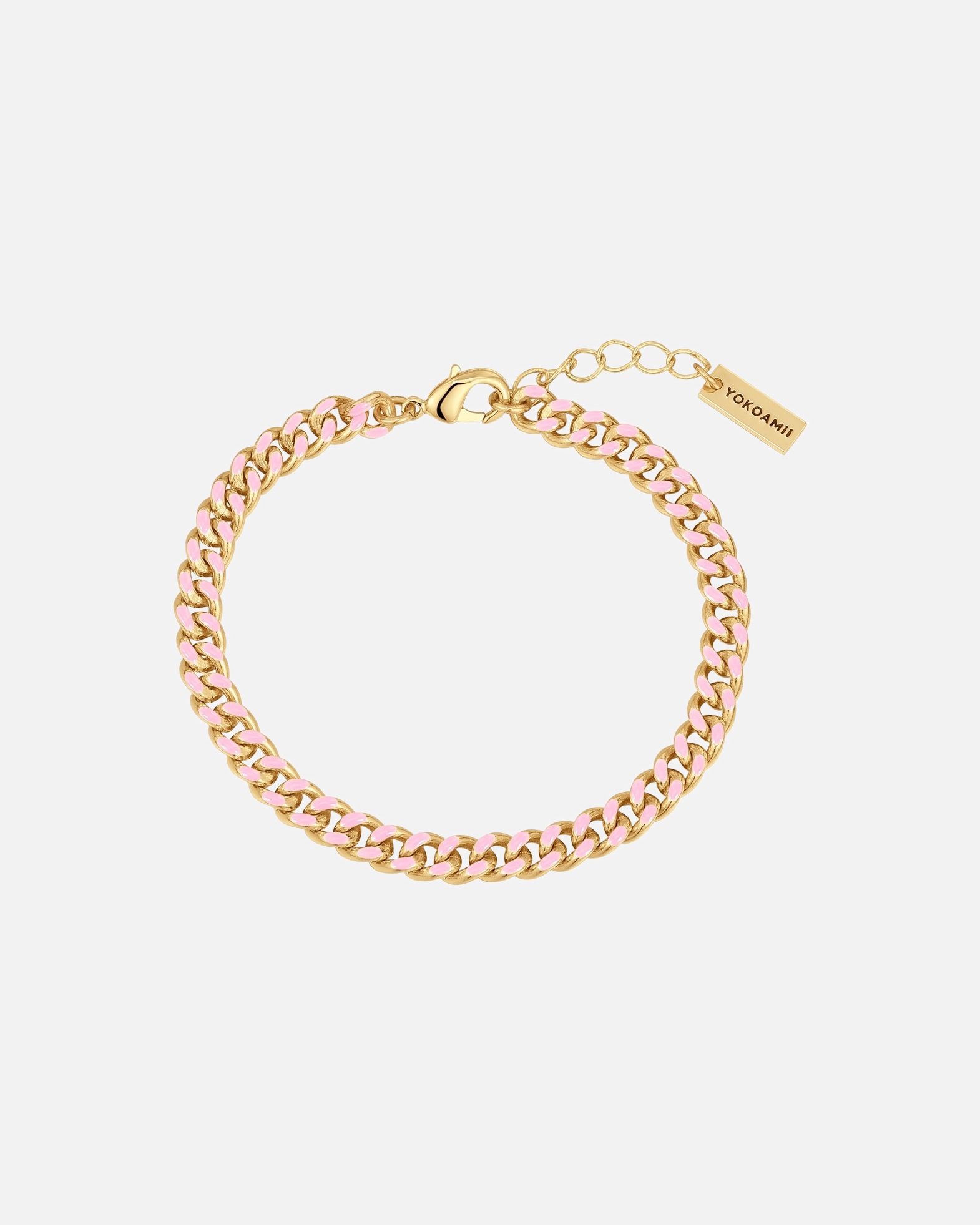 Bracelet pour Femme Yokoamii Bracelet en Laiton en Or jaune Longueur de base 17,0 + rallonge 3,0 cm