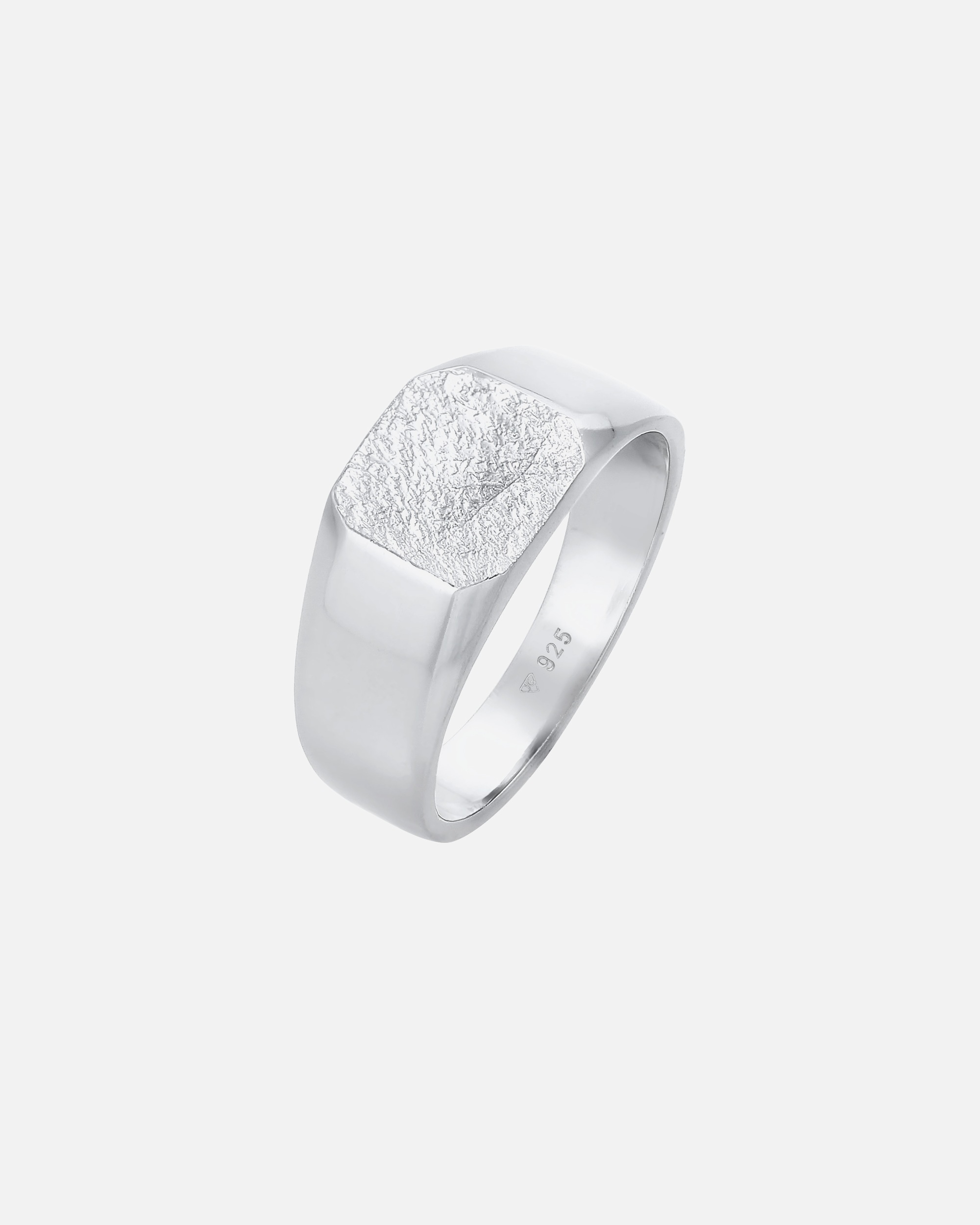 Bague pour Homme KUZZOI Basique Anneau Sceau Hommes carré mat 925 Argent 58