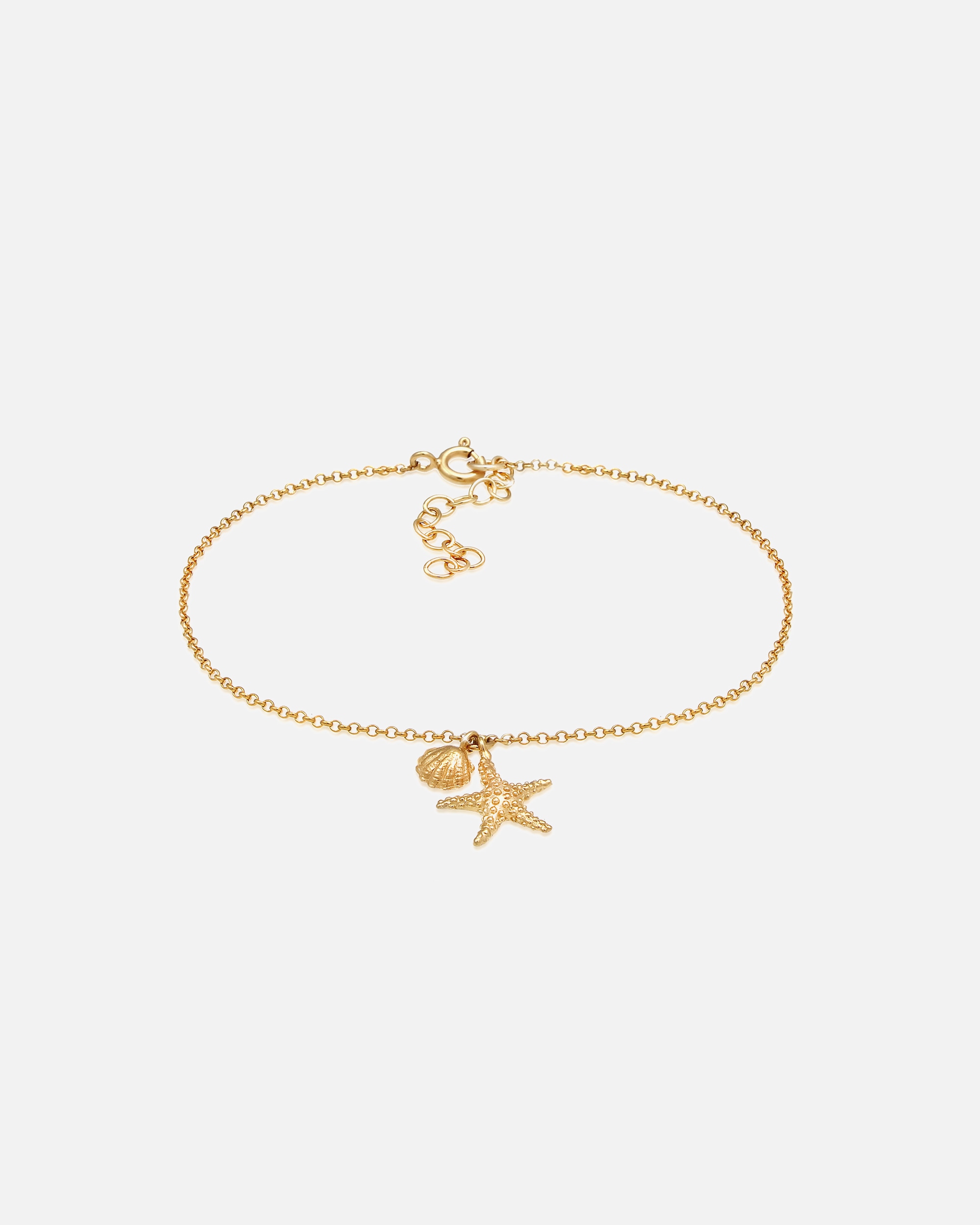 Bracelet pour Femme Elli Coquillage Étoile de Mer Plage Été Trend Blogger Bracelet Femme - (925/1000) Argent goldfarben