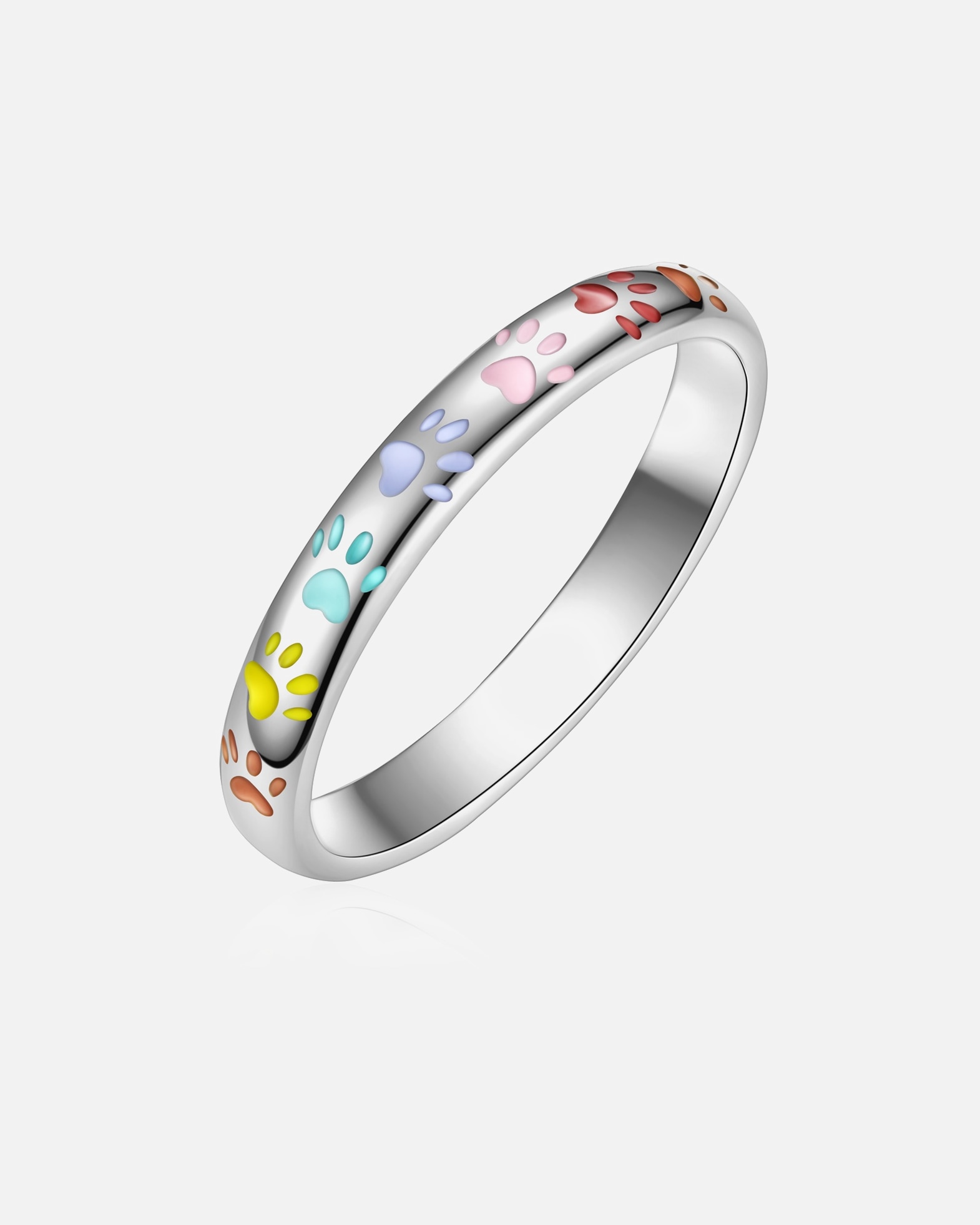 Bague pour Femme Rafaela Donata Bague Empreintes de pattes en Argent sterling en Argent 58