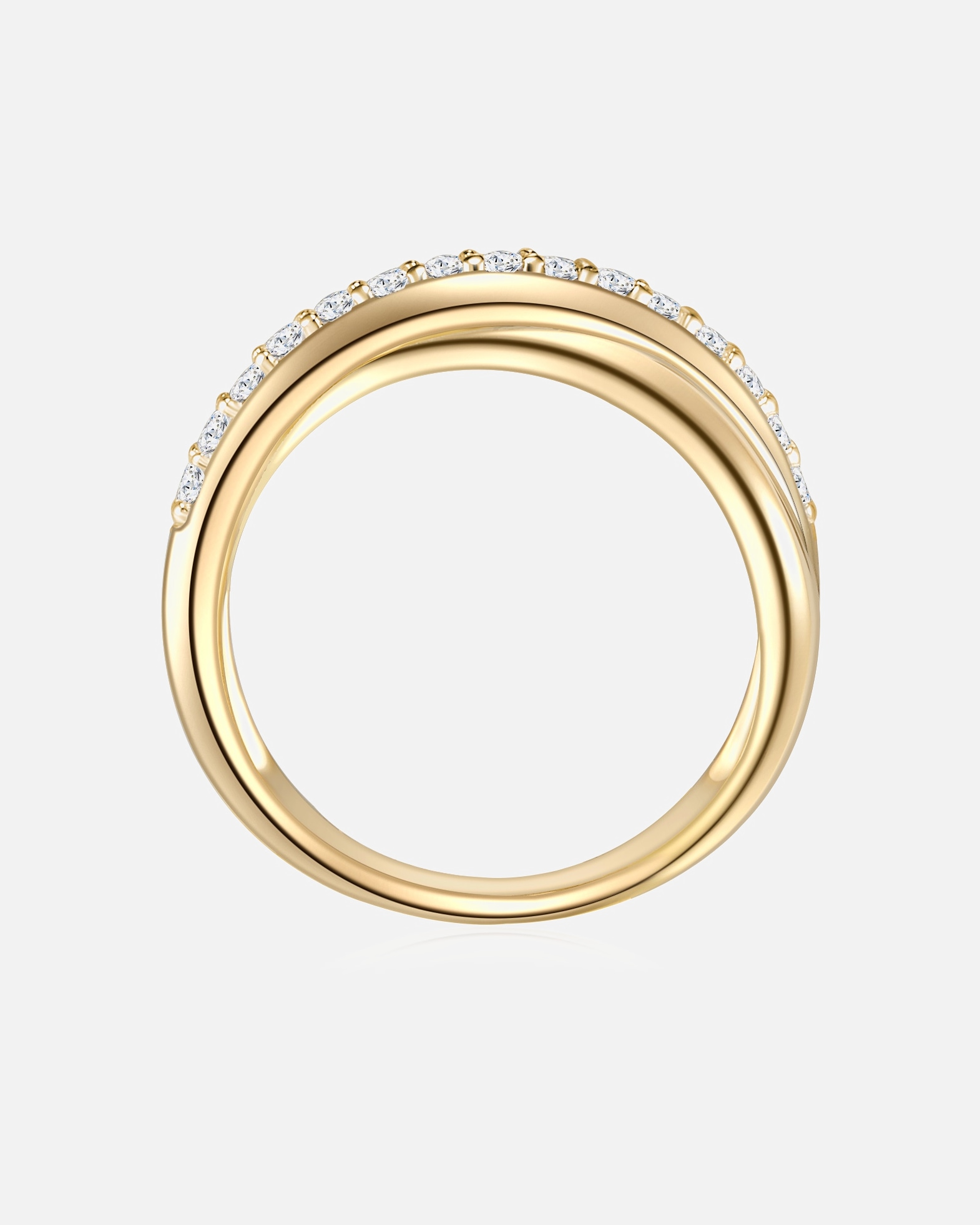 Bague pour Femme Rafaela Donata Bague en argent Argent sterling Oxyde de zirconium (CZ) en Or jaune 56