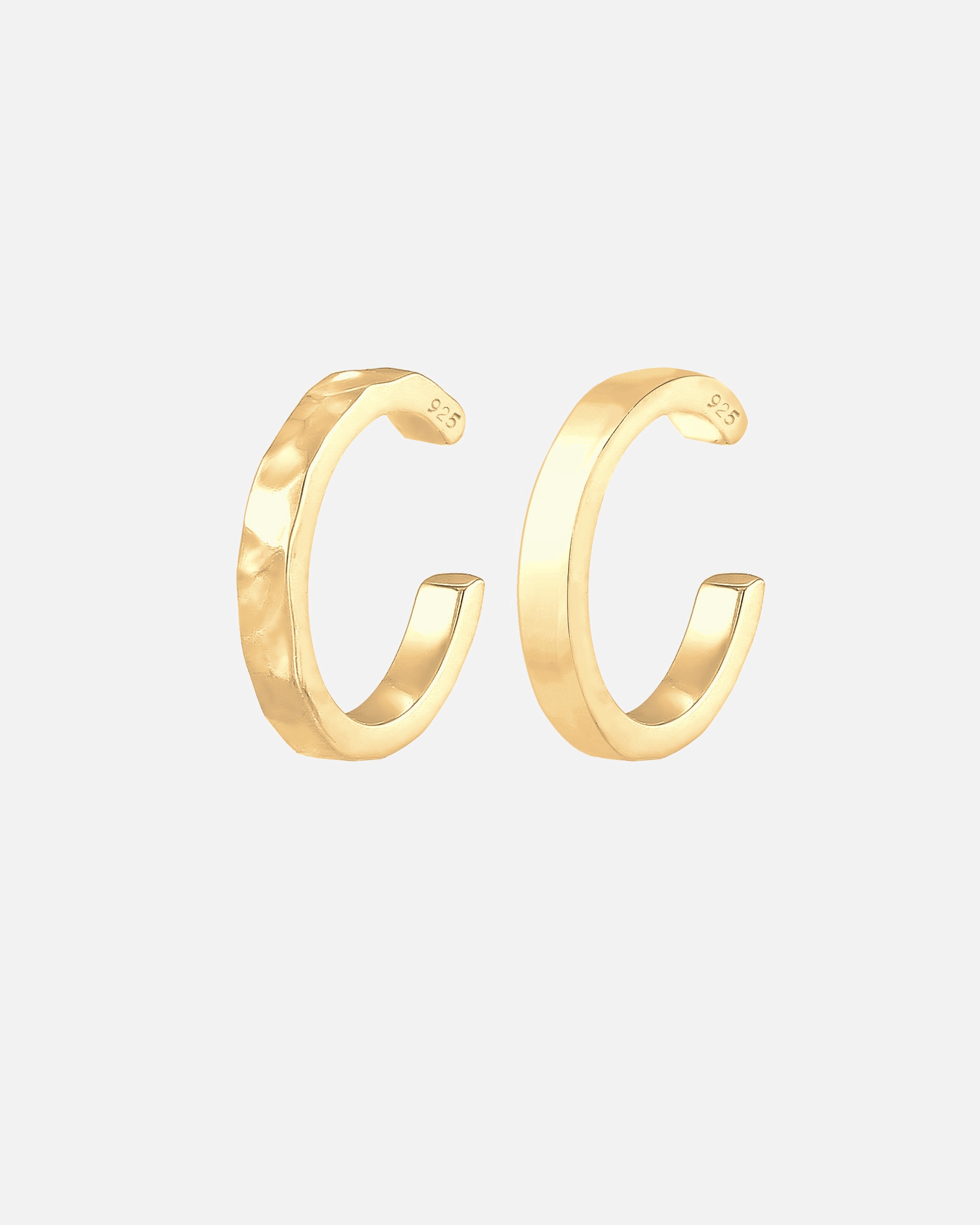 Boucles d'oreilles Ear Cuff pour Femme Elli Pince Earcuff, set de 2, look géo organique, Argent 925 goldfarben