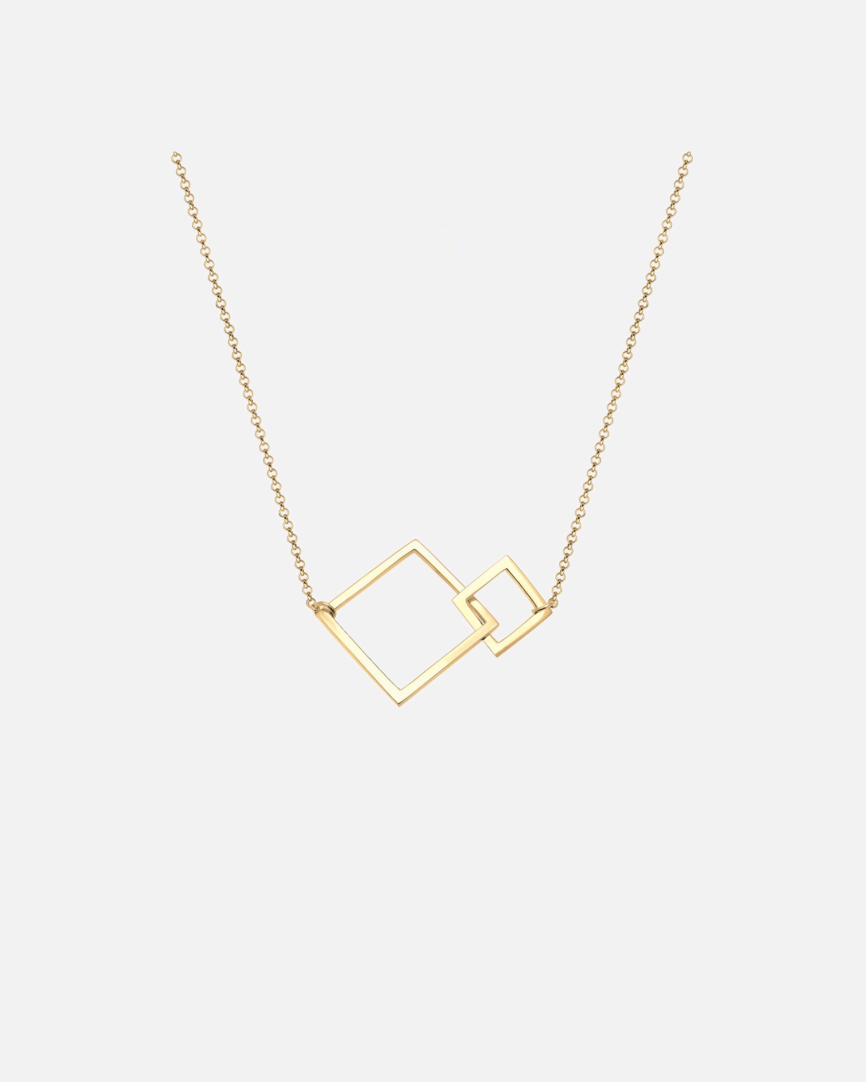 Collier pour Femme Elli Femme Quadrilatère Connecté Géo Carré - (925/1000) Argent goldfarben