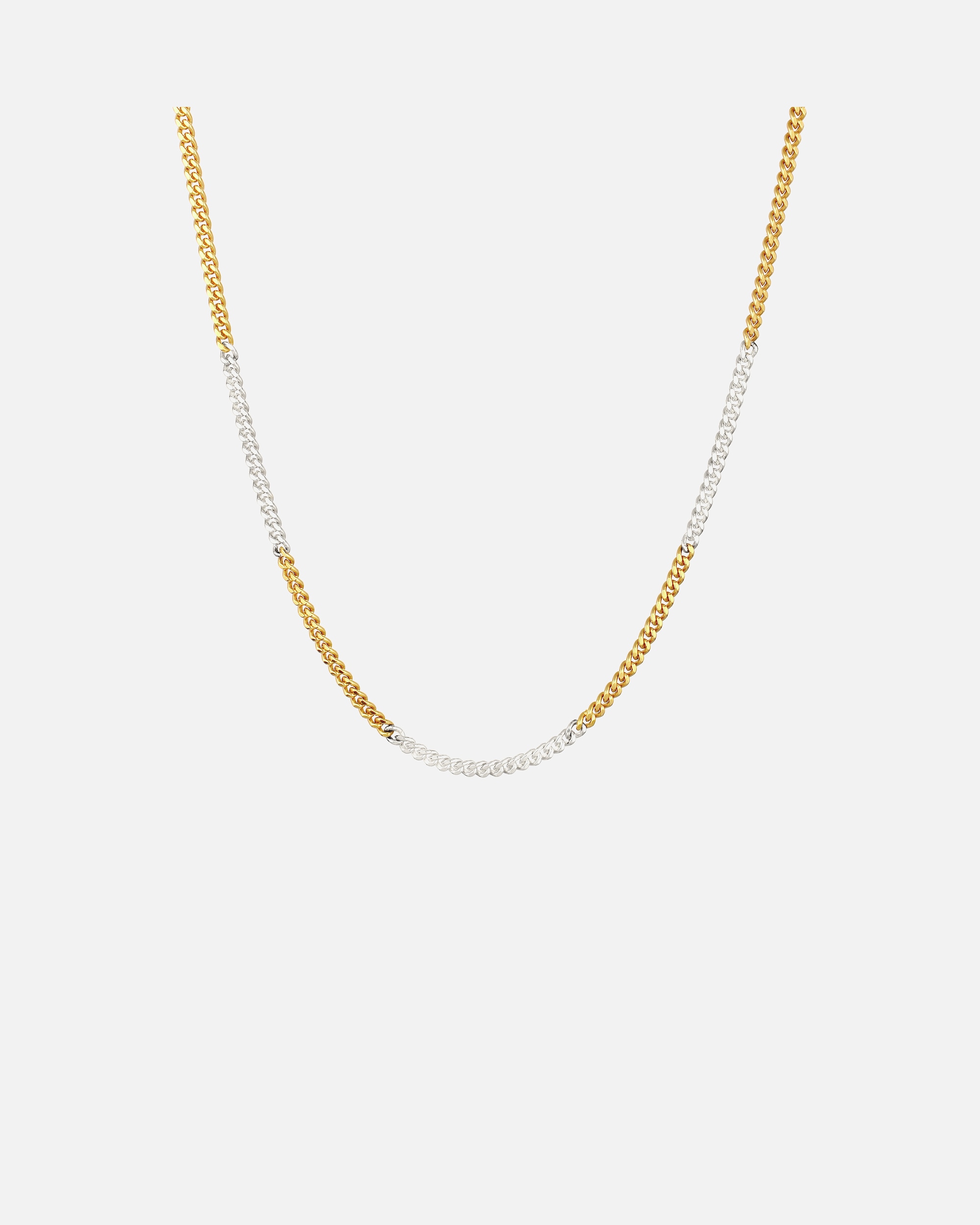 Collier pour Homme KUZZOI Collier Hommes Chaîne blindée Argent sterling 925 Bicolore 50 cm 50