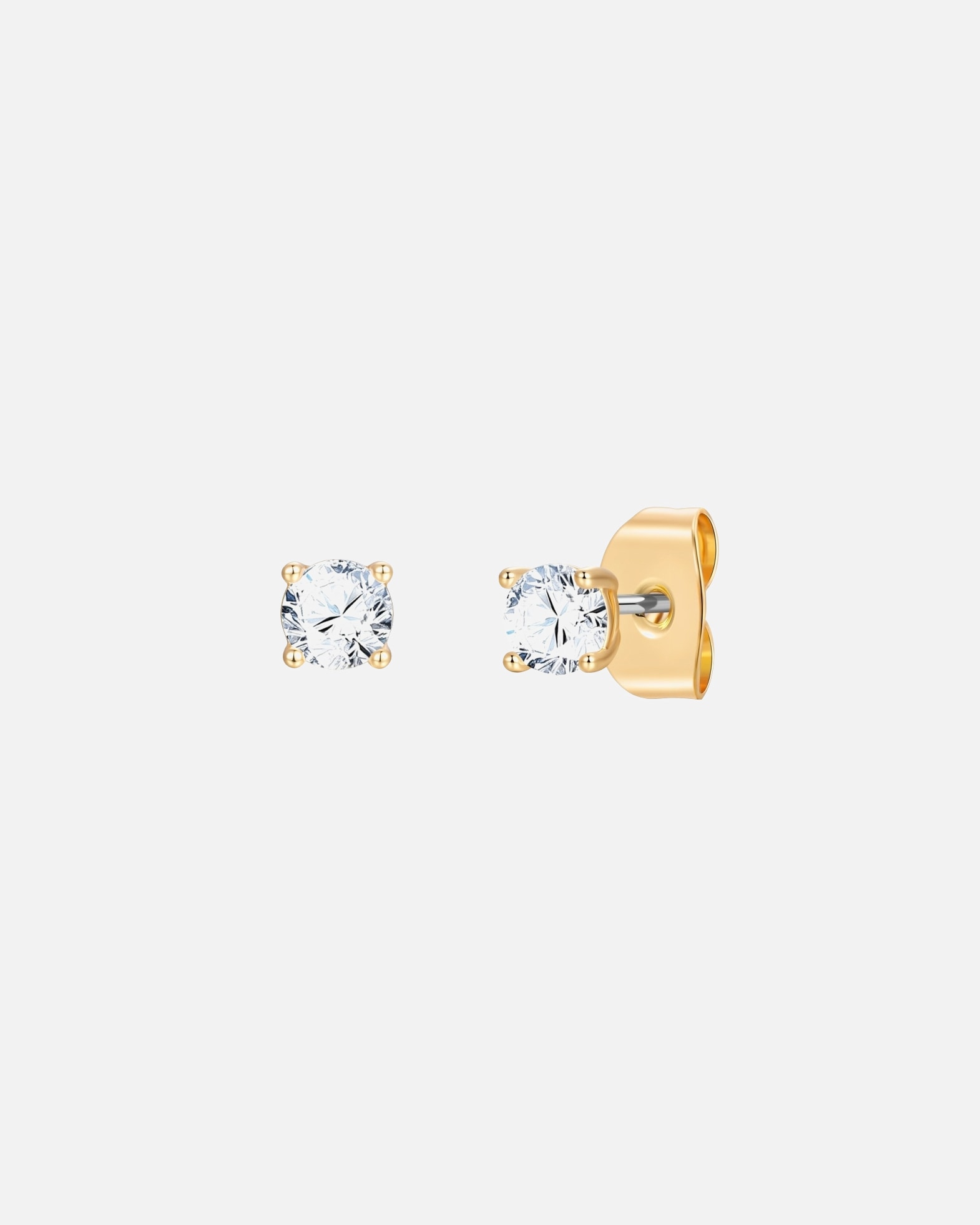 Boucles d'oreilles pour Femme Lulu & Jane Boucles d'oreilles en laiton en Or avec Zircon 4,1 mm