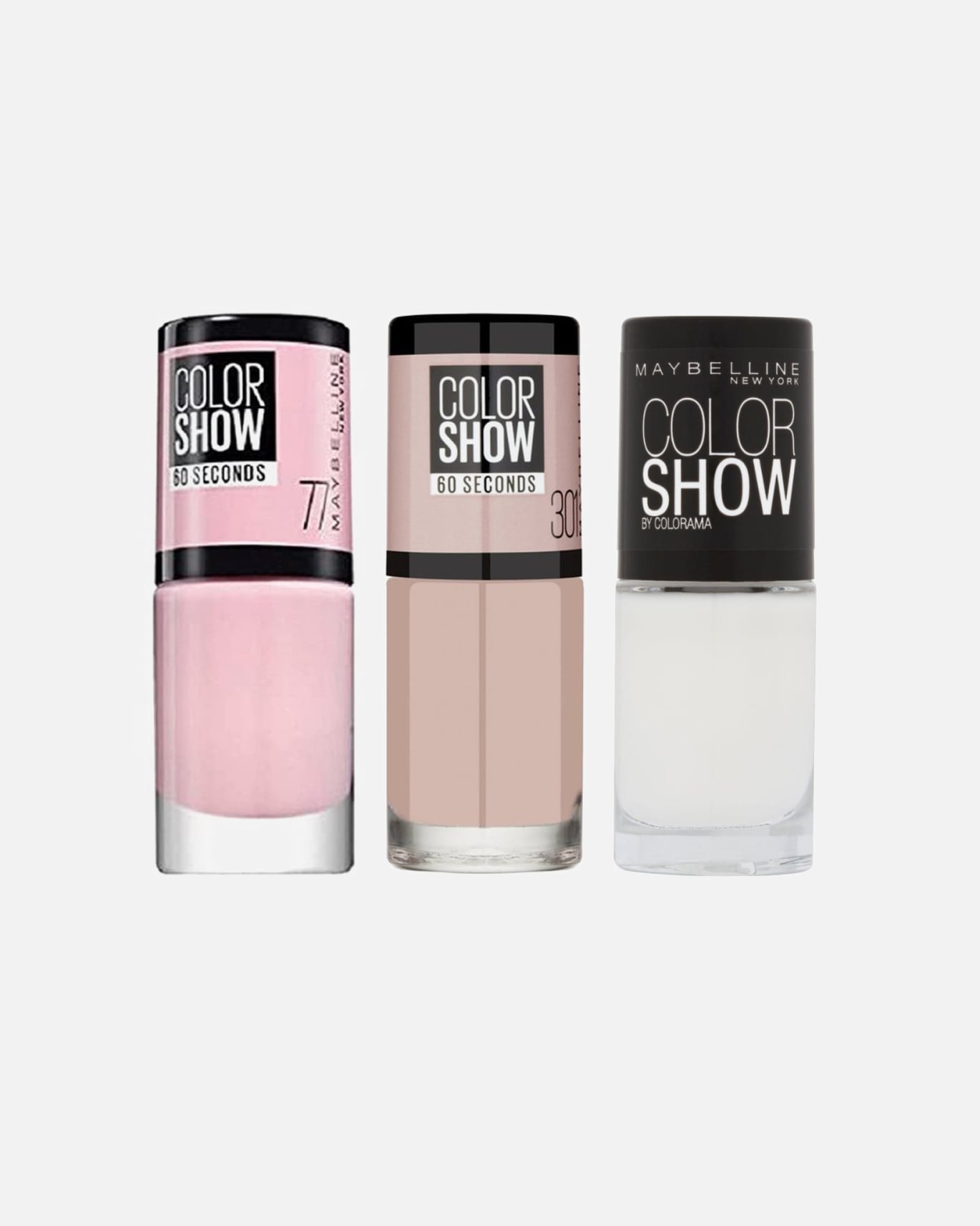 Vernis pour Unisexe Maybelline Lot de 3 Vernis Colorshow - 77 Nebline/ 301 Love This Sweater/ 130 Winter Baby 3 pièce