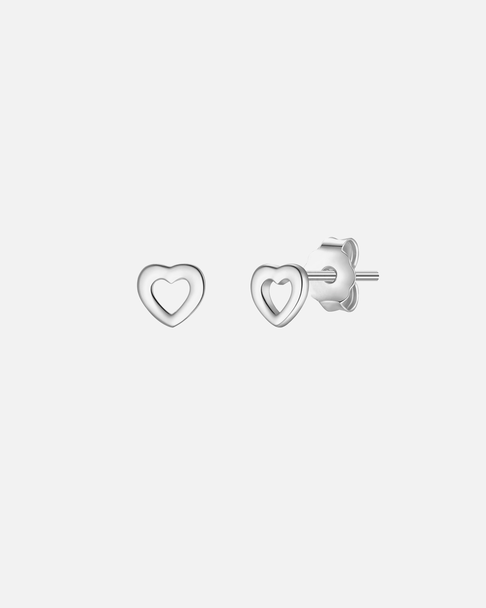 Boucles d'oreilles pour Femme Glanzstücke München Clous d'oreilles Cœur en Argent Sterling en argent 4,1 mm