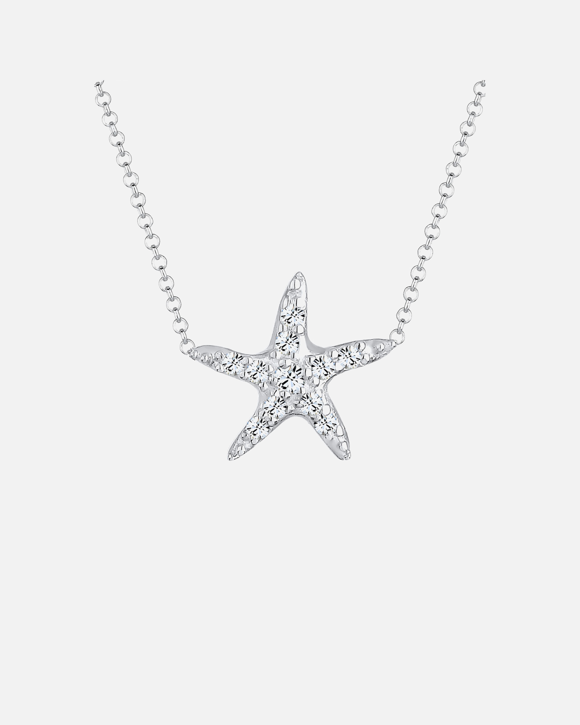 Collier pour Femme Elli Femmes étoile de mer maritime avec cristaux en argent sterling 925 50