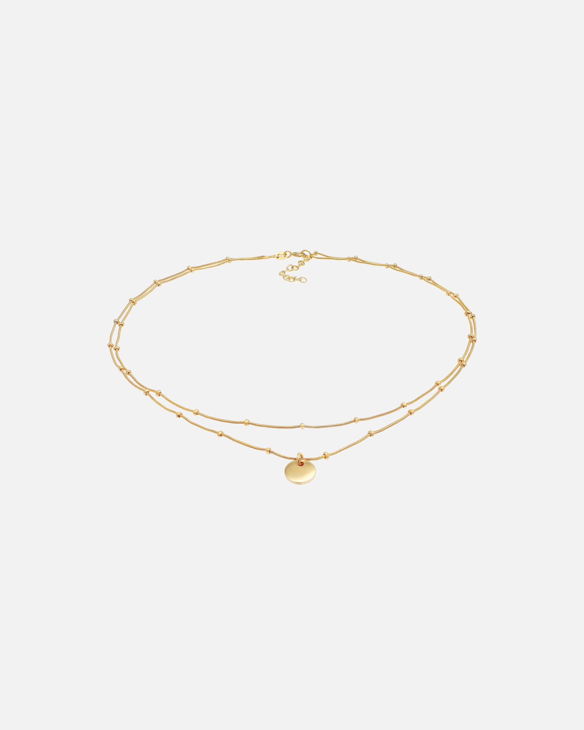 Collier pour Femme Elli Femmes Choker Boule Couches Plaquette Pendentif Basique en Argent Sterling 925 goldfarben