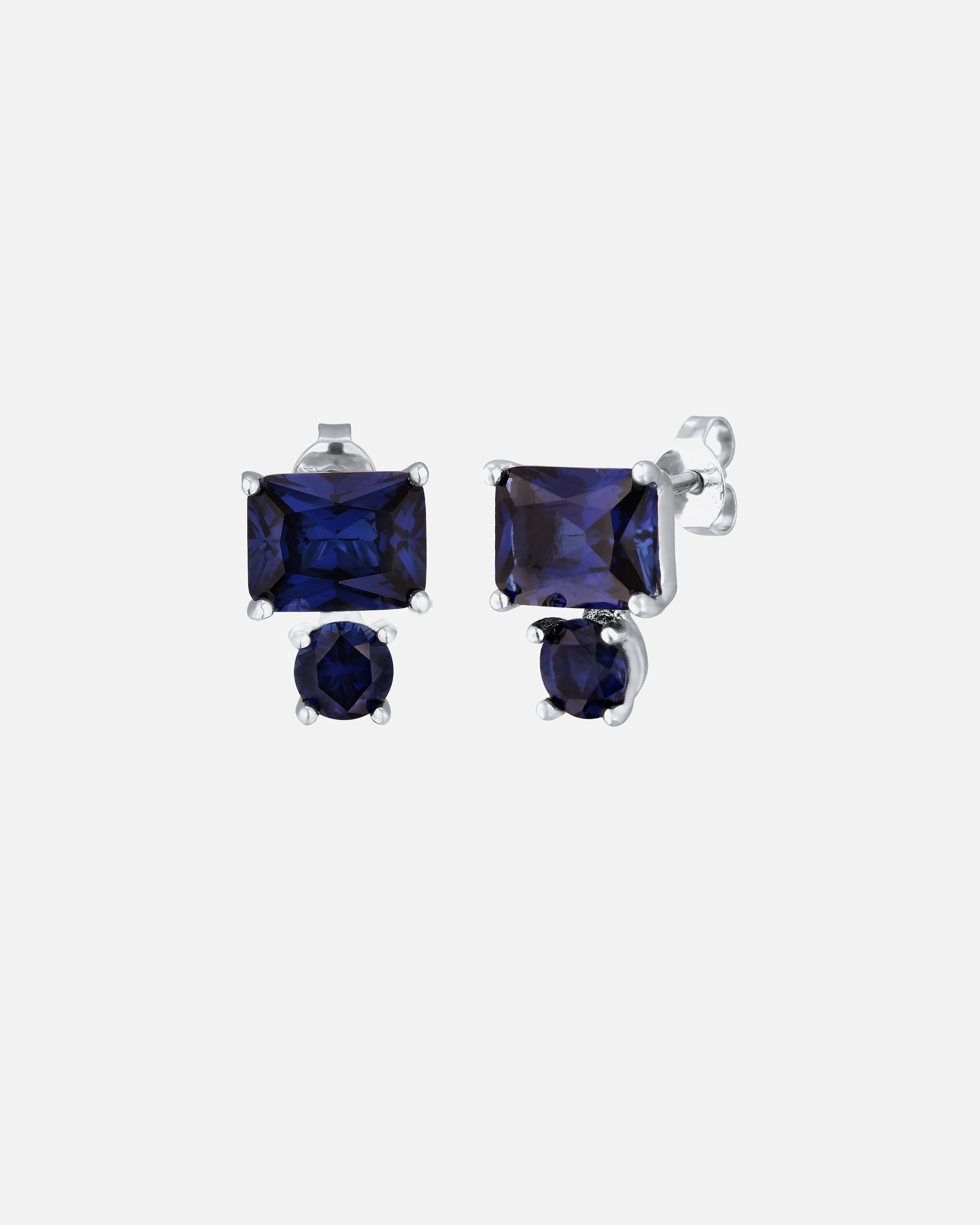 Boucles d'oreilles pour Femme Boucle d'oreille sertie saphir bleu foncé 925 Sterling Silver silberfarben