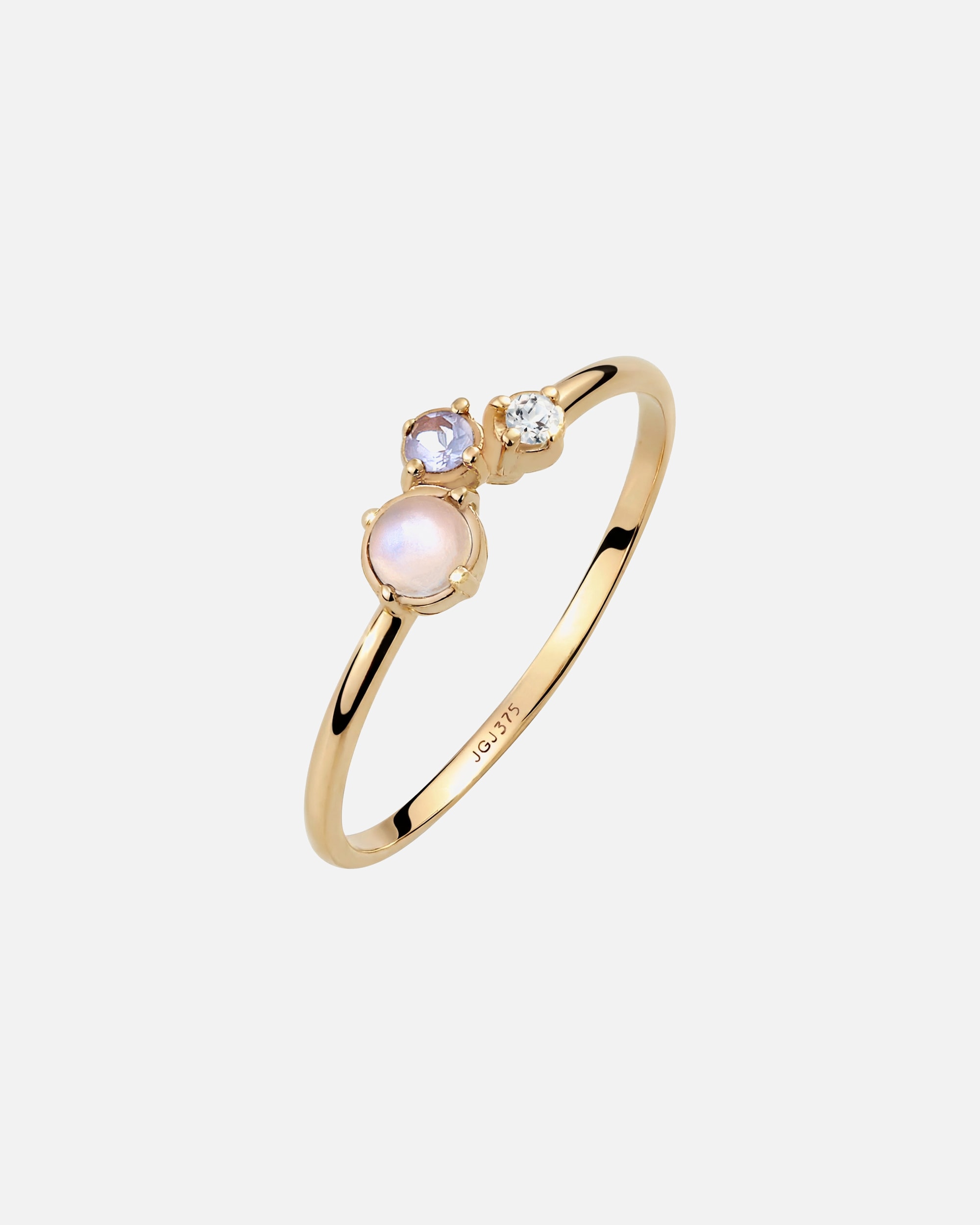 Bague pour Femme Elli DIAMONDS Bague Diamant Rose Brillant (0.045 ct) 375 Or Jaune 54