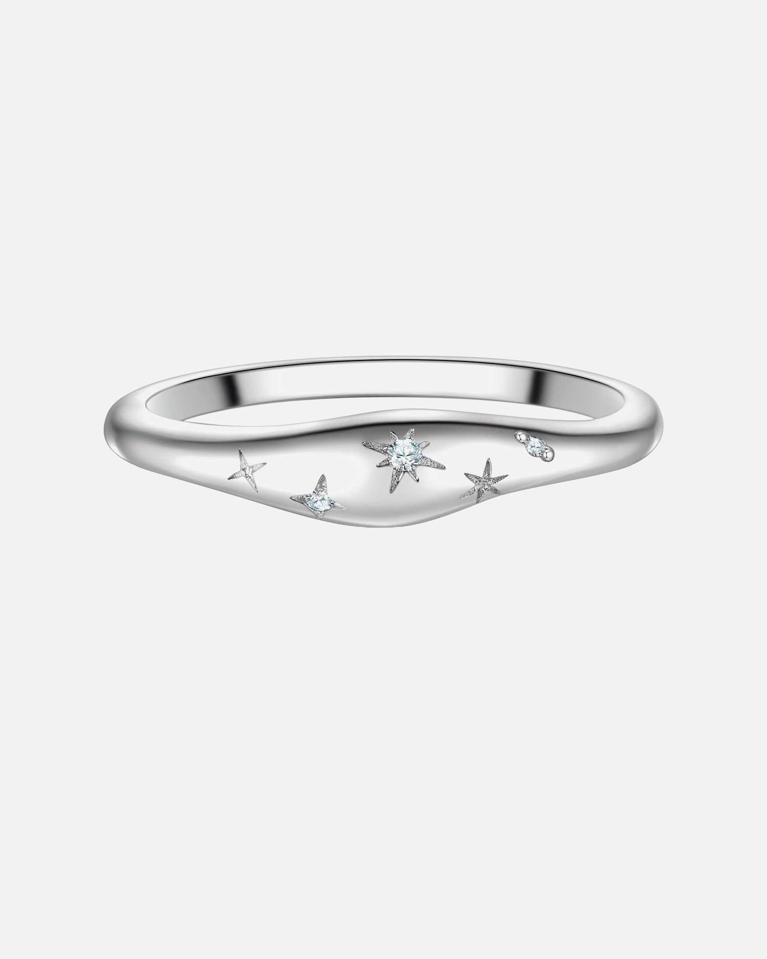 Bague pour Femme Glanzstücke München Bague Étoile en Argent Sterling en argent avec Zirconium 48