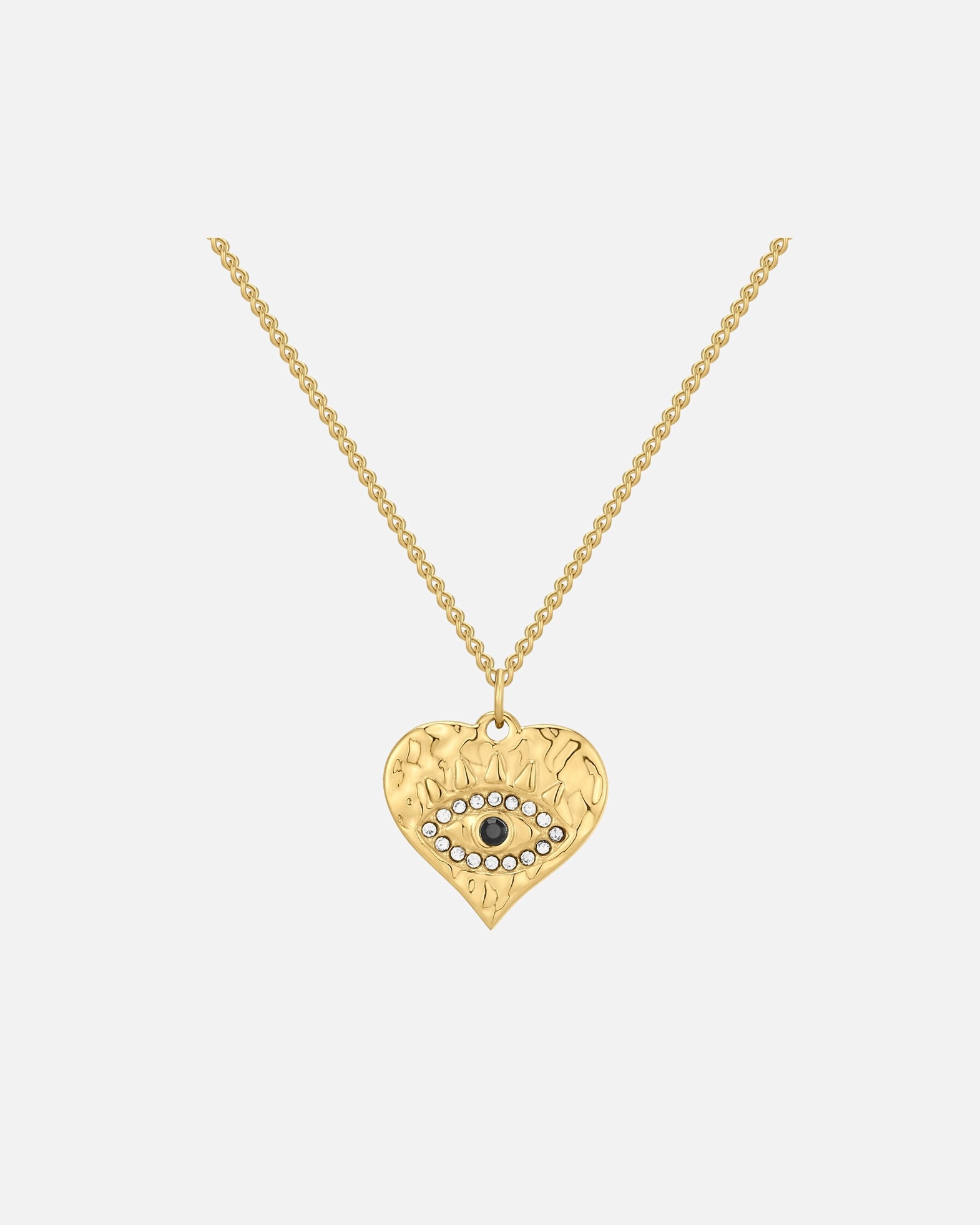 Collier pour Femme Eastside Chaîne Coeur/Œil omniscient en Acier inoxydable en Or jaune 40,0 cm Basiskette + 5,0 cm Verlängerung