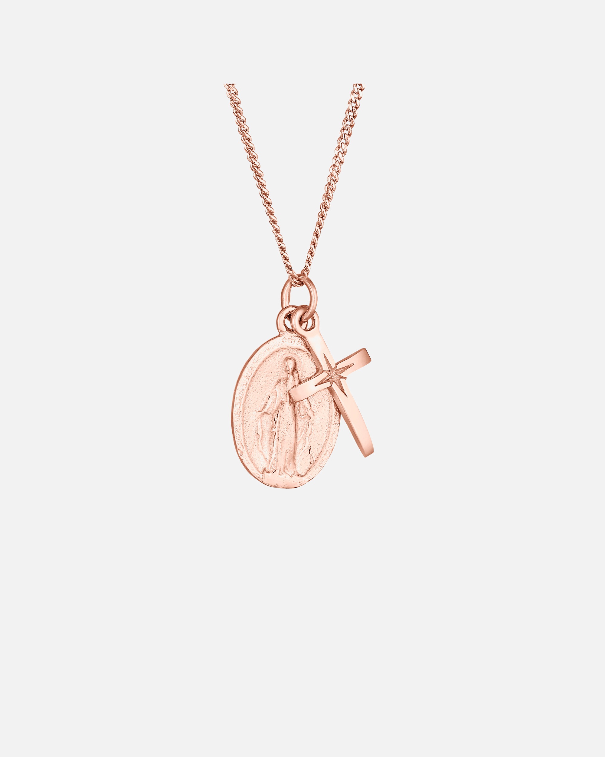 Collier pour Femme Elli Madone Religion Foi Croix Argent 925 45