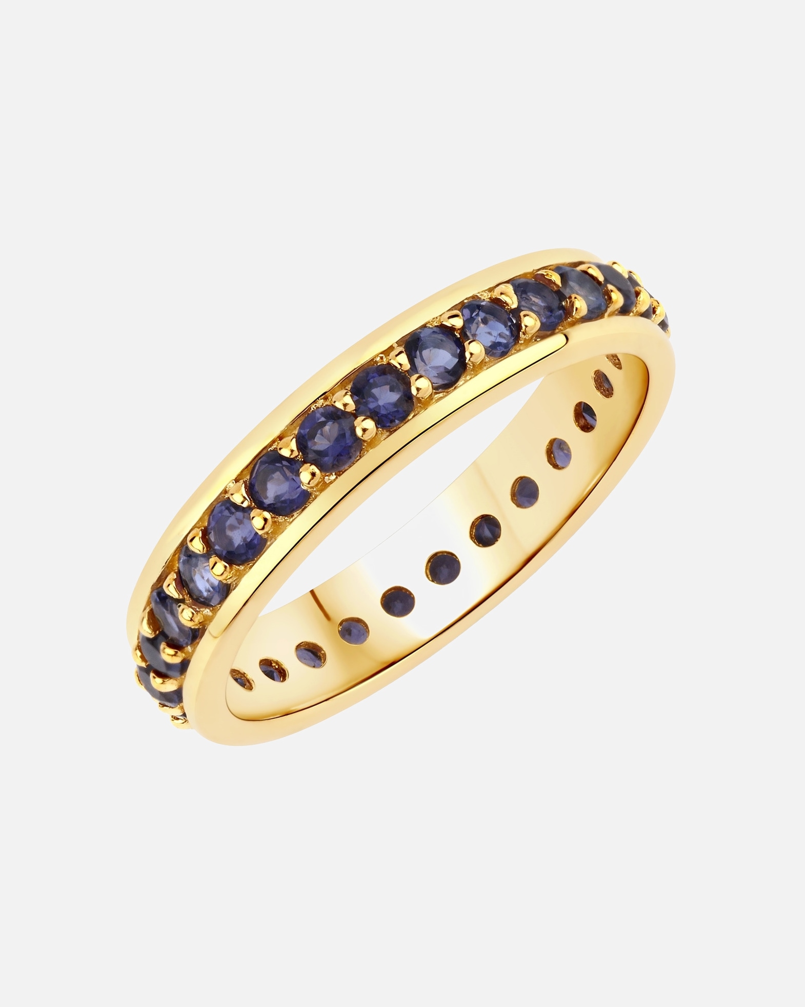 Bague pour Femme Rafaela Donata Bague Argent sterling Iolite en Or jaune 54