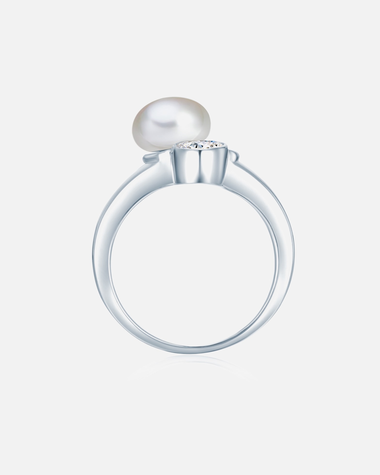 Bague pour Femme Valero Pearls Bague avec perle Argent sterling Oxyde de zirconium (CZ) Perle de culture d'eau douce en Argent 60