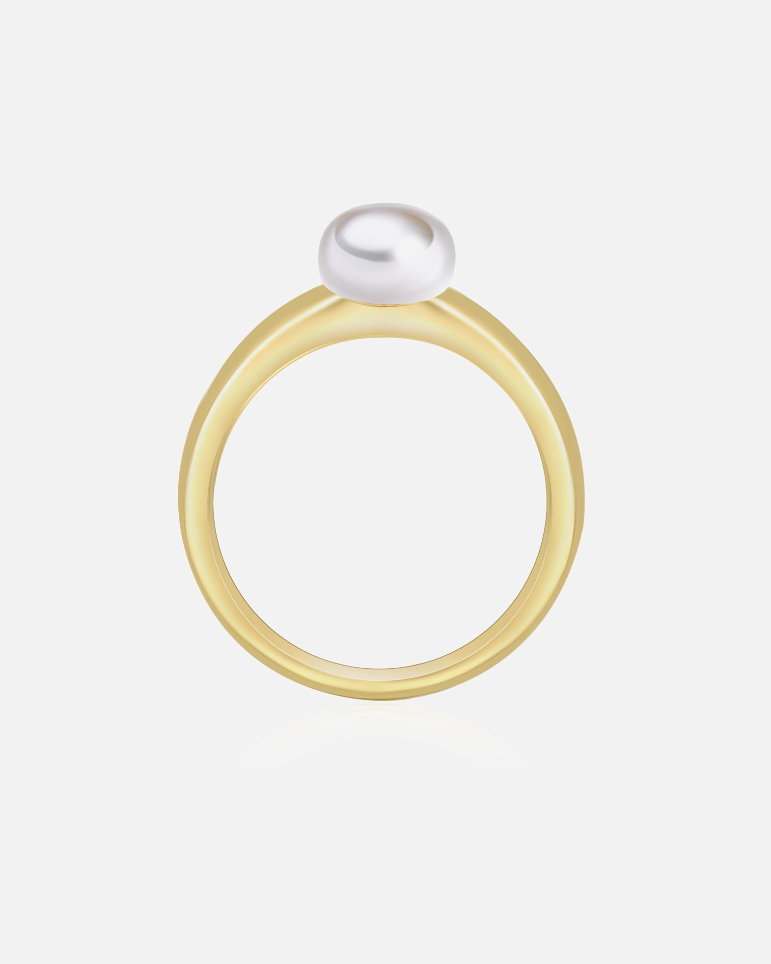 Bague pour Femme Valero Pearls Bague avec perle Argent sterling Perle de culture d'eau douce en Or jaune 52