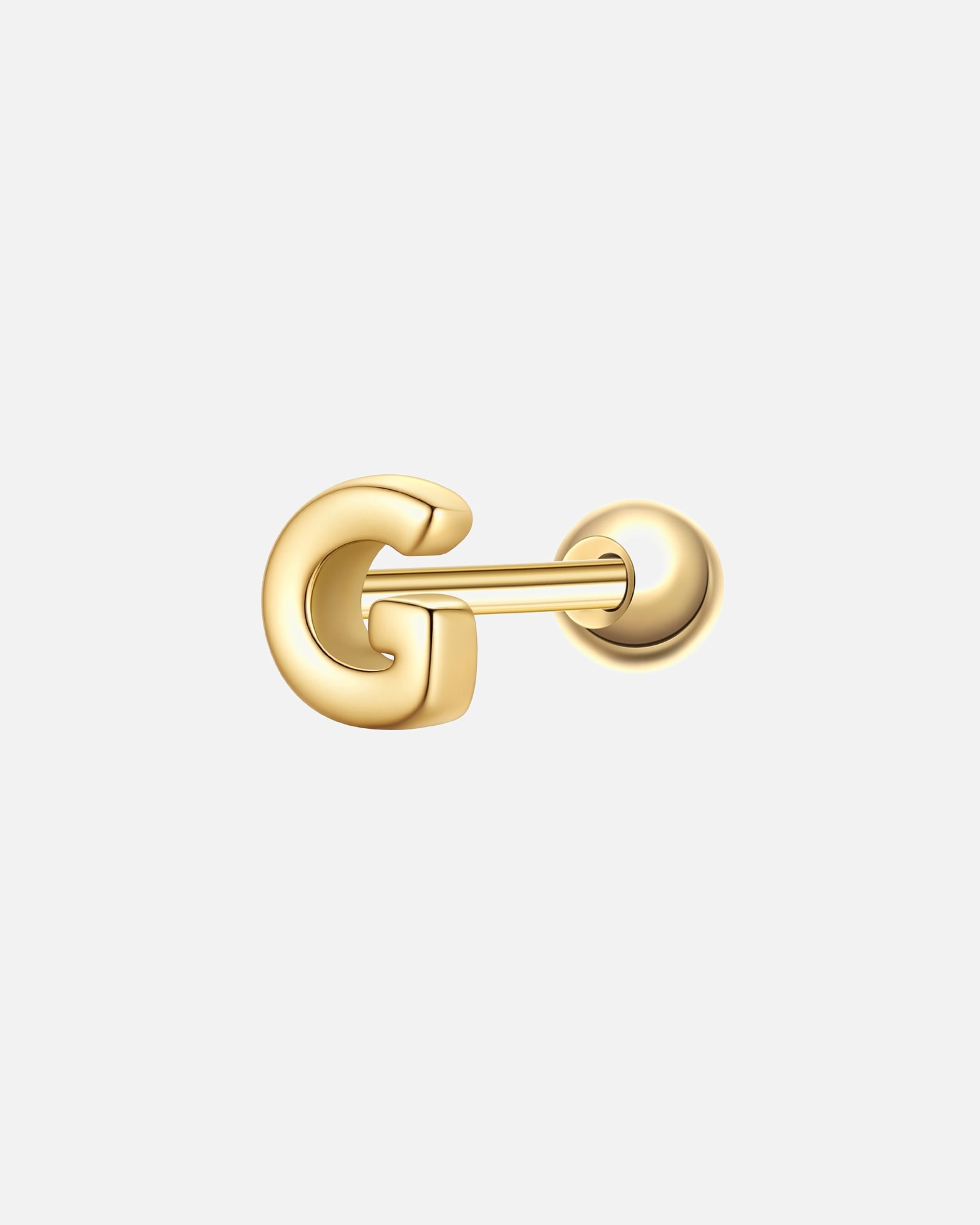 Boucles d'oreilles pour Femme Glanzstücke München Piercing Lettre G en argent sterling en or jaune 3,9 mm