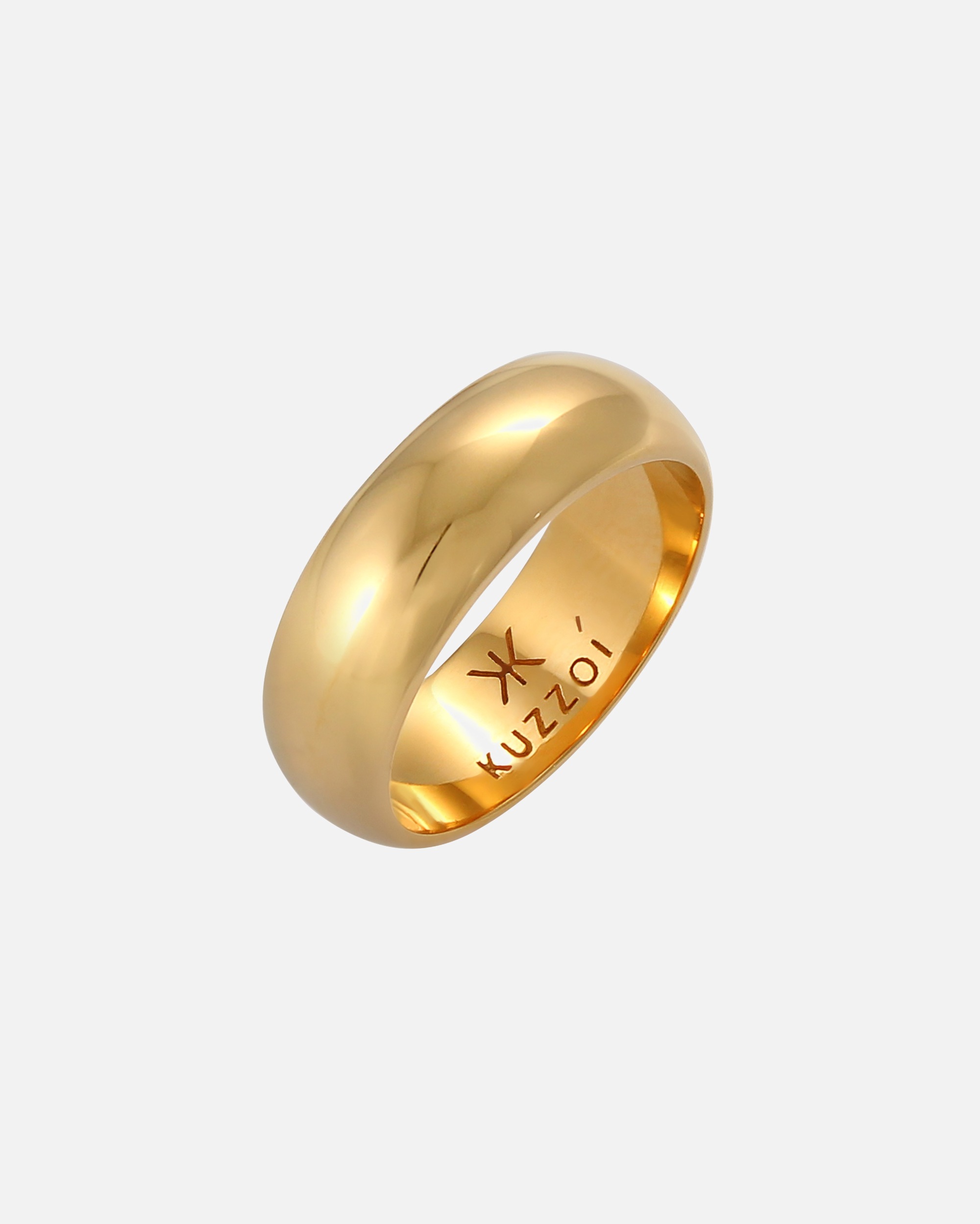 Bague pour Homme KUZZOI Anneau de ruban pour Hommes Basique Large Lisse Rond 925 Argent 60