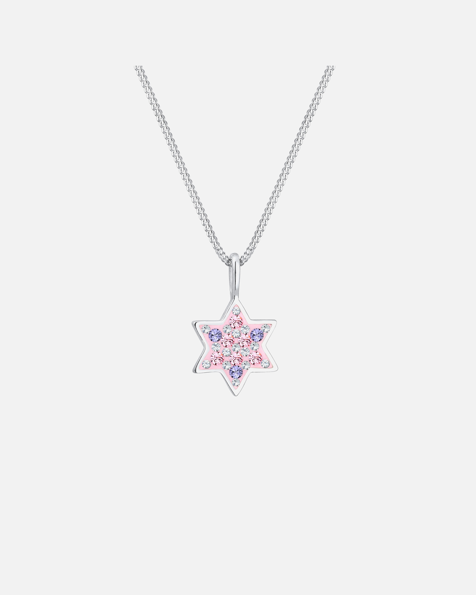 Collier pour Femme Elli Pastel Dames Enfants Étoiles avec Cristaux en Argent 925 Sterling 36