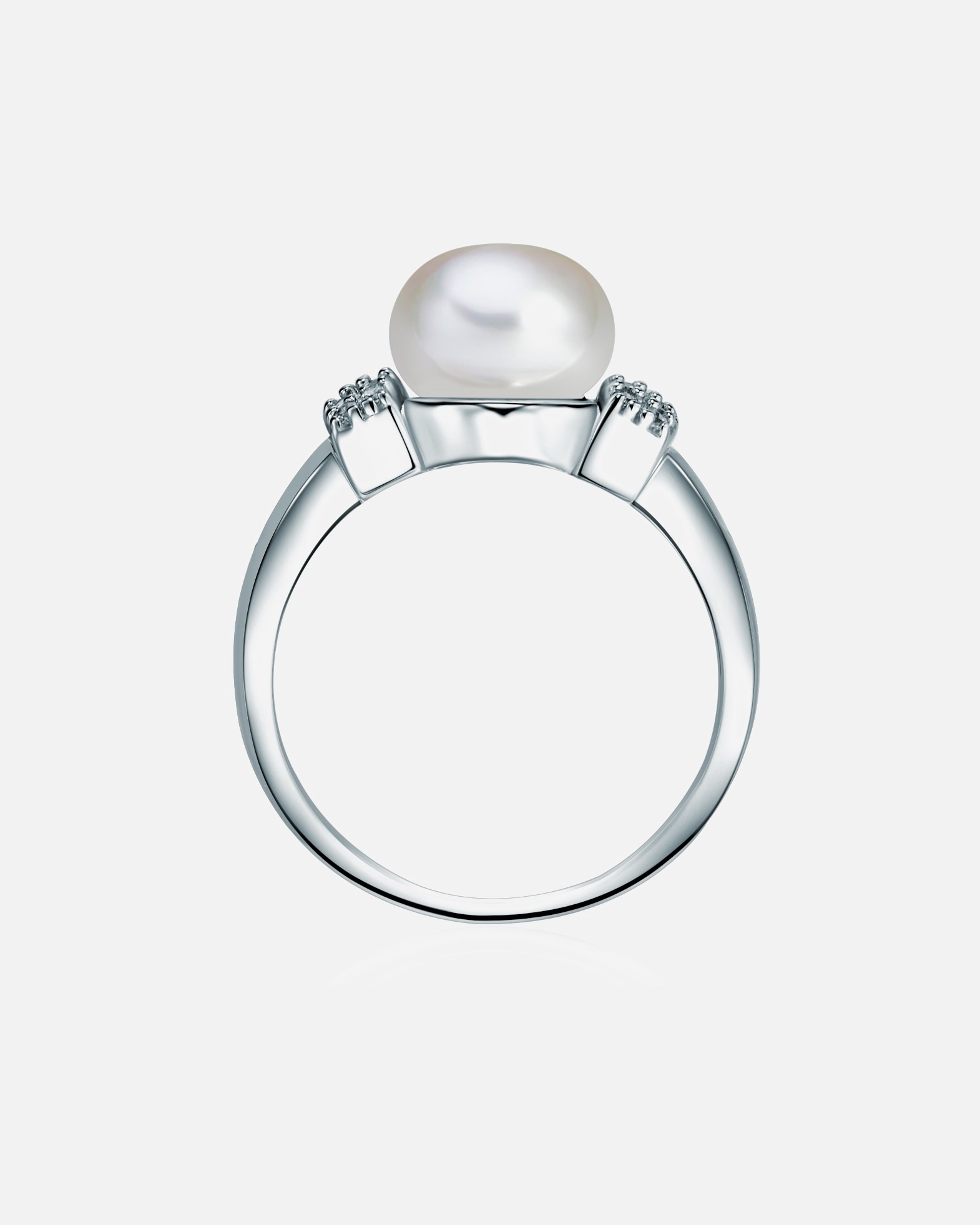 Bague pour Femme Valero Pearls Bague avec perle Argent sterling Oxyde de zirconium (CZ) Perle de culture d'eau douce en Argent 60