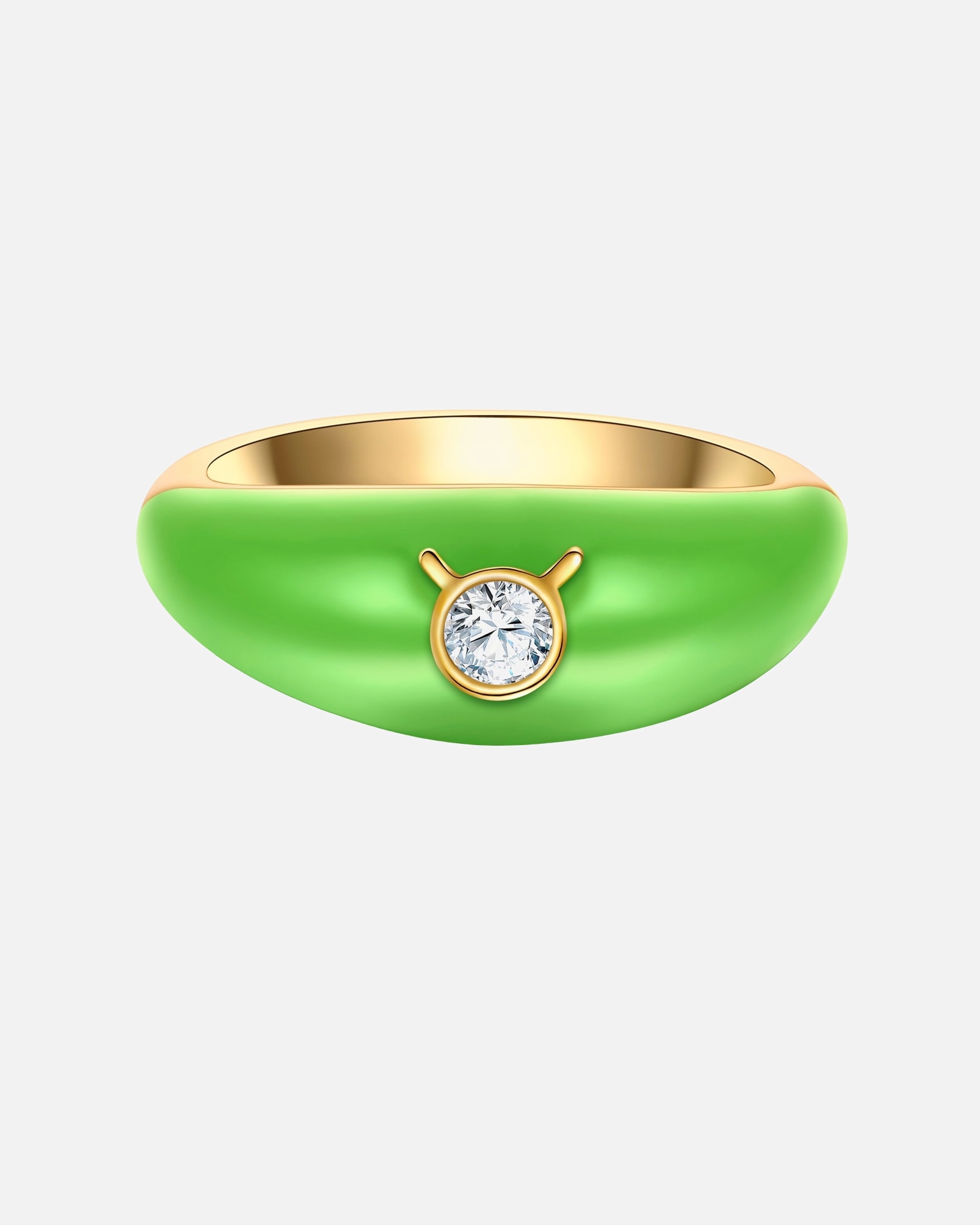 Bague pour Femme Glanzstücke München Bague Zodiaque Taureau en Argent sterling en Or jaune 48
