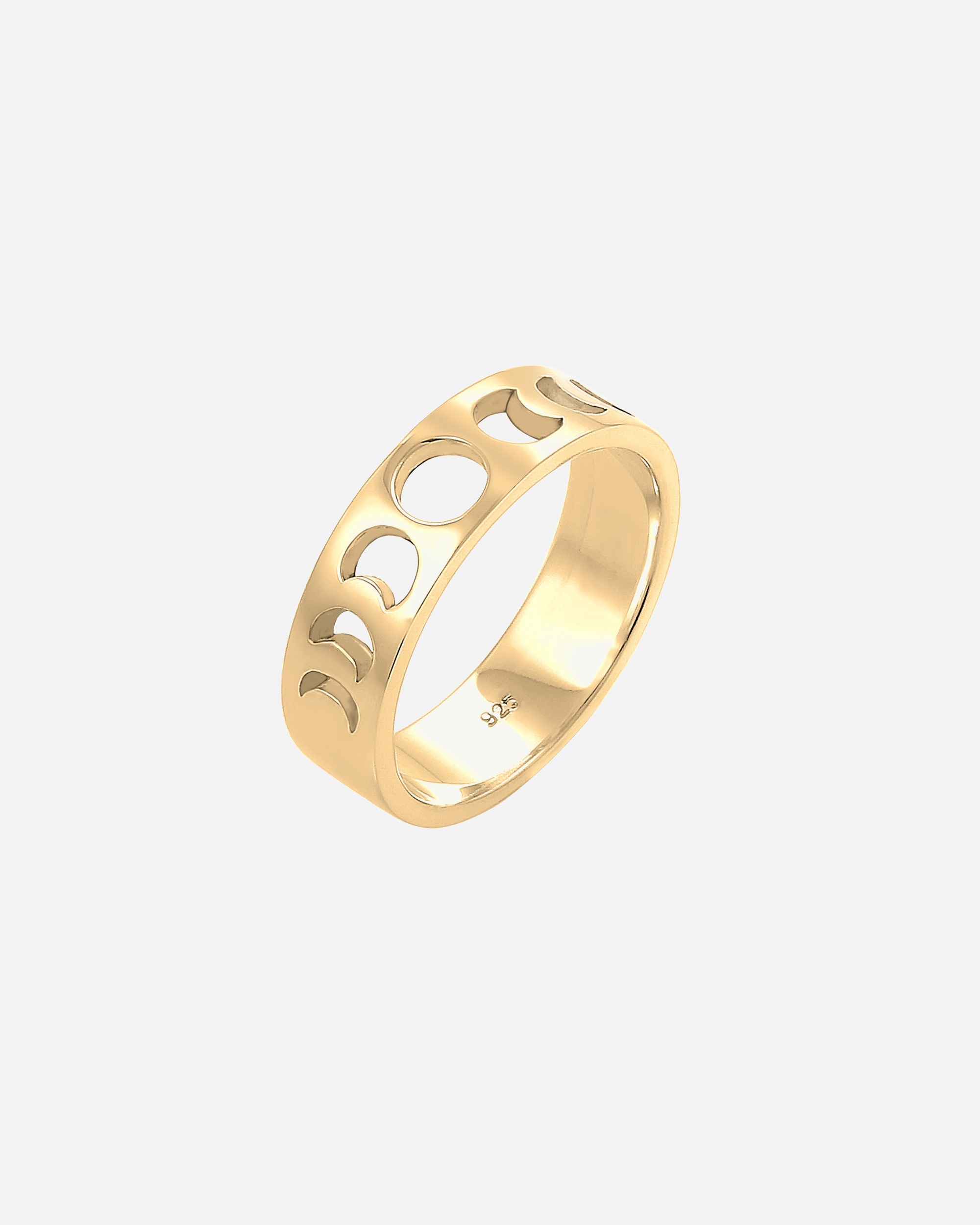 Bague pour Femme Elli Lune demi-lune Astro 925 Argent Plaqué Or 54