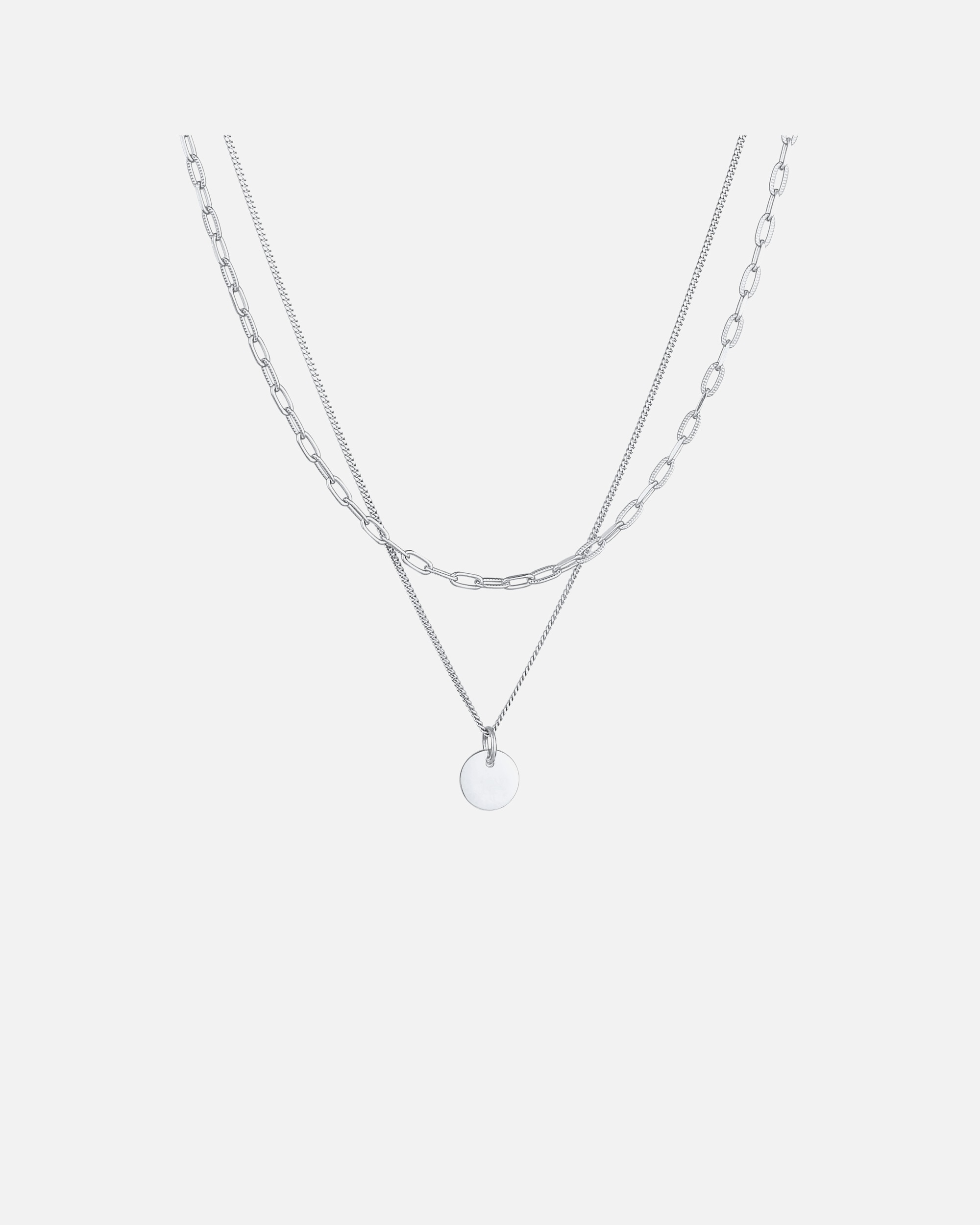 Collier pour Femme Elli Pendentif femme plaque de base couche en argent sterling 925 silberfarben