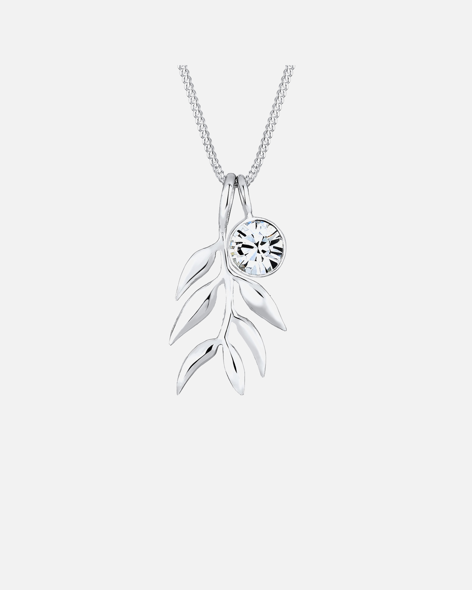 Collier pour Femme Elli Femmes branche d'olivier avec cristal en argent sterling 925 silberfarben