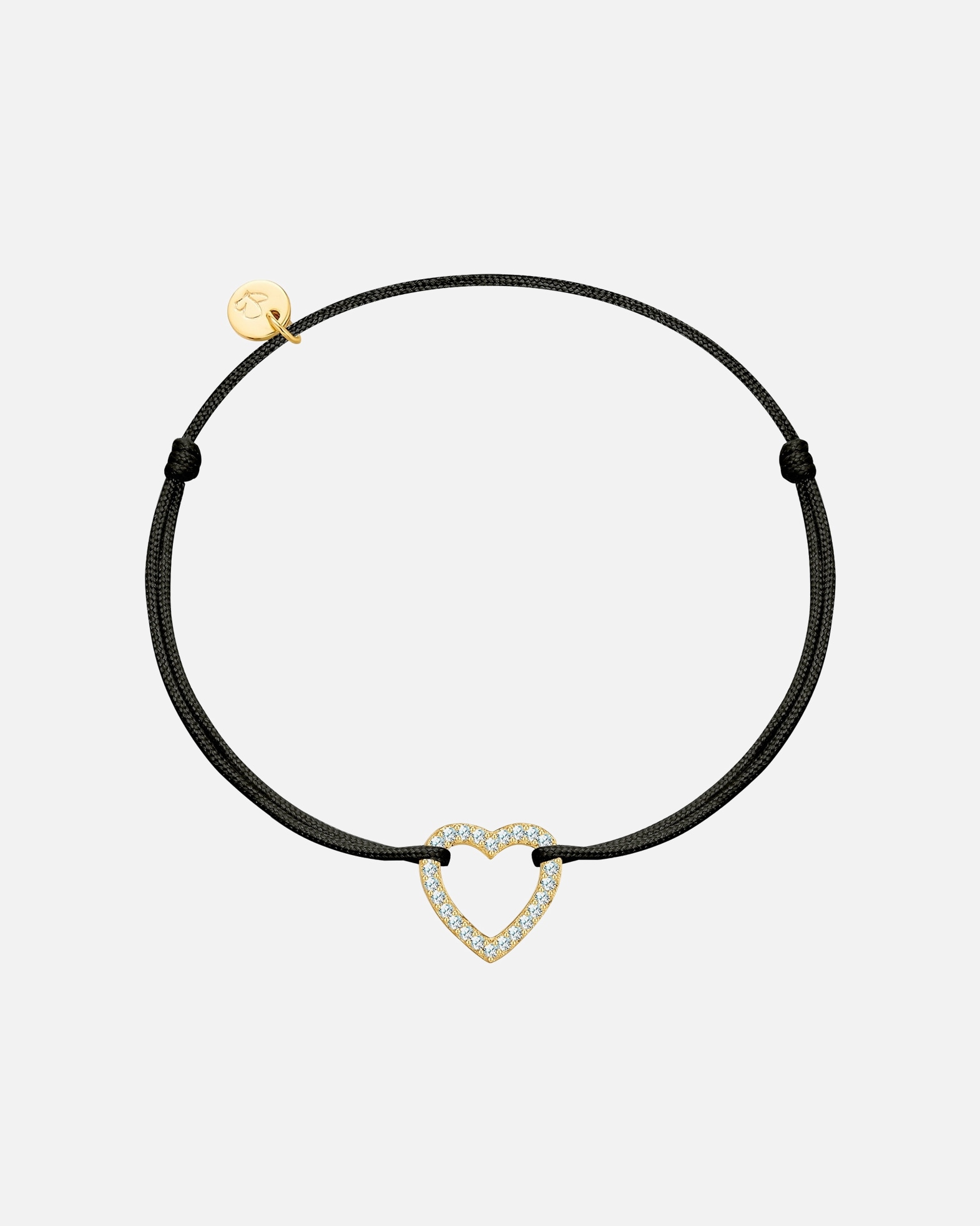 Bracelet pour Femme Glanzstücke München Bracelet Cœur en Argent Sterling en or jaune avec Zirconium Réglable 15,0 - 22,0 cm