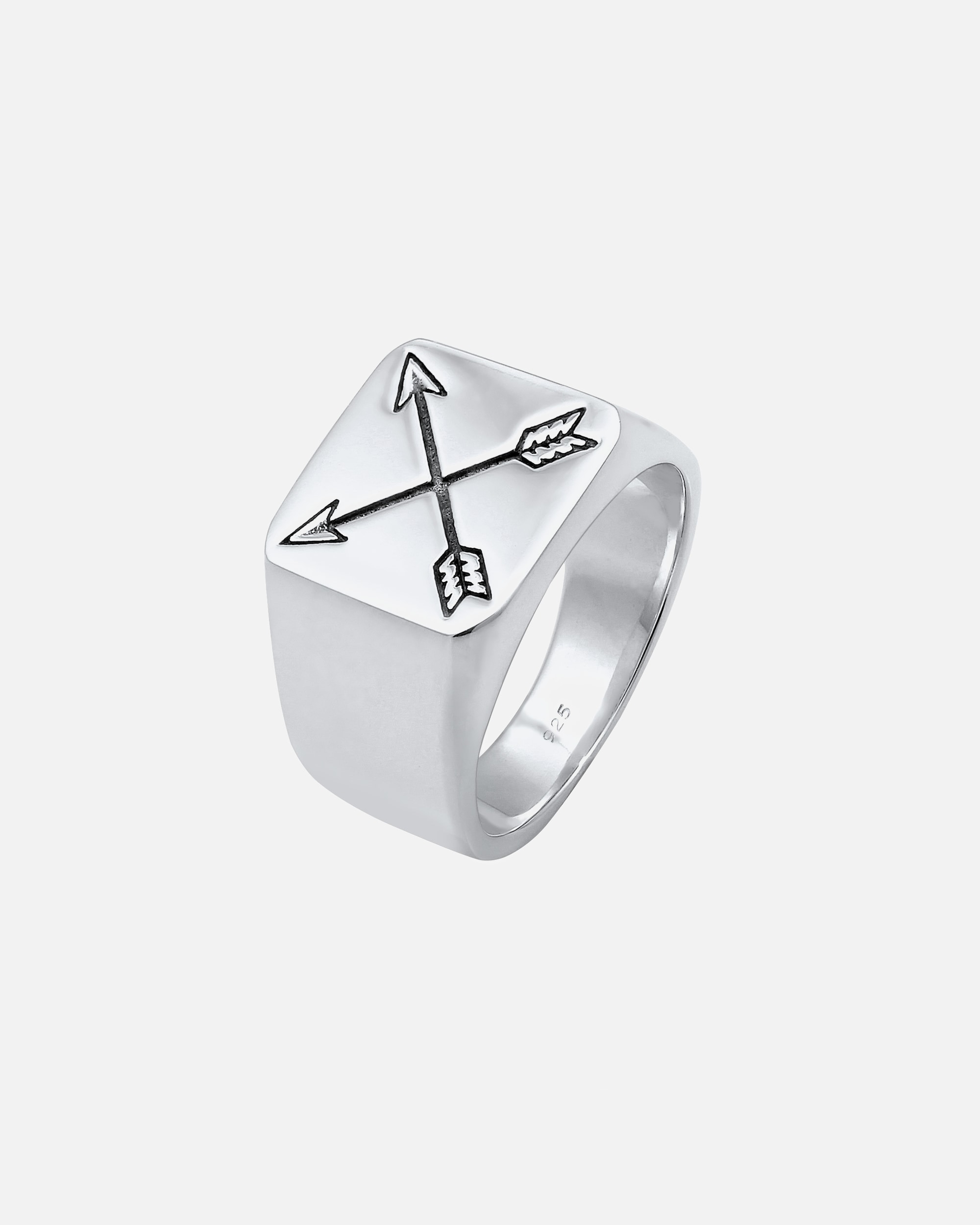 Bague pour Homme KUZZOI Bague sceau homme mat basique flèche Argent 925 62