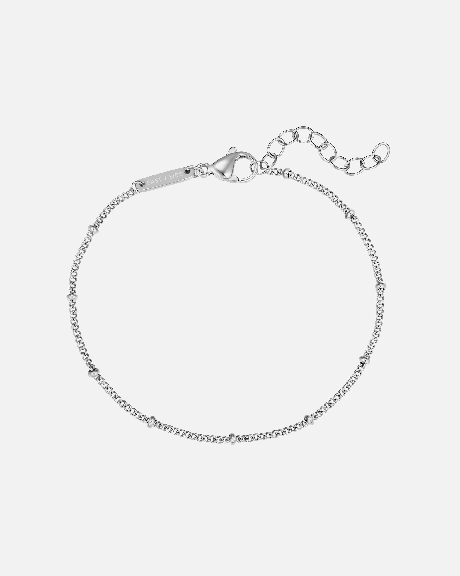 Bracelet pour Femme Eastside Bracelet en Acier inoxydable en Argent Longueur de base 17,0 + rallonge 3,0 cm