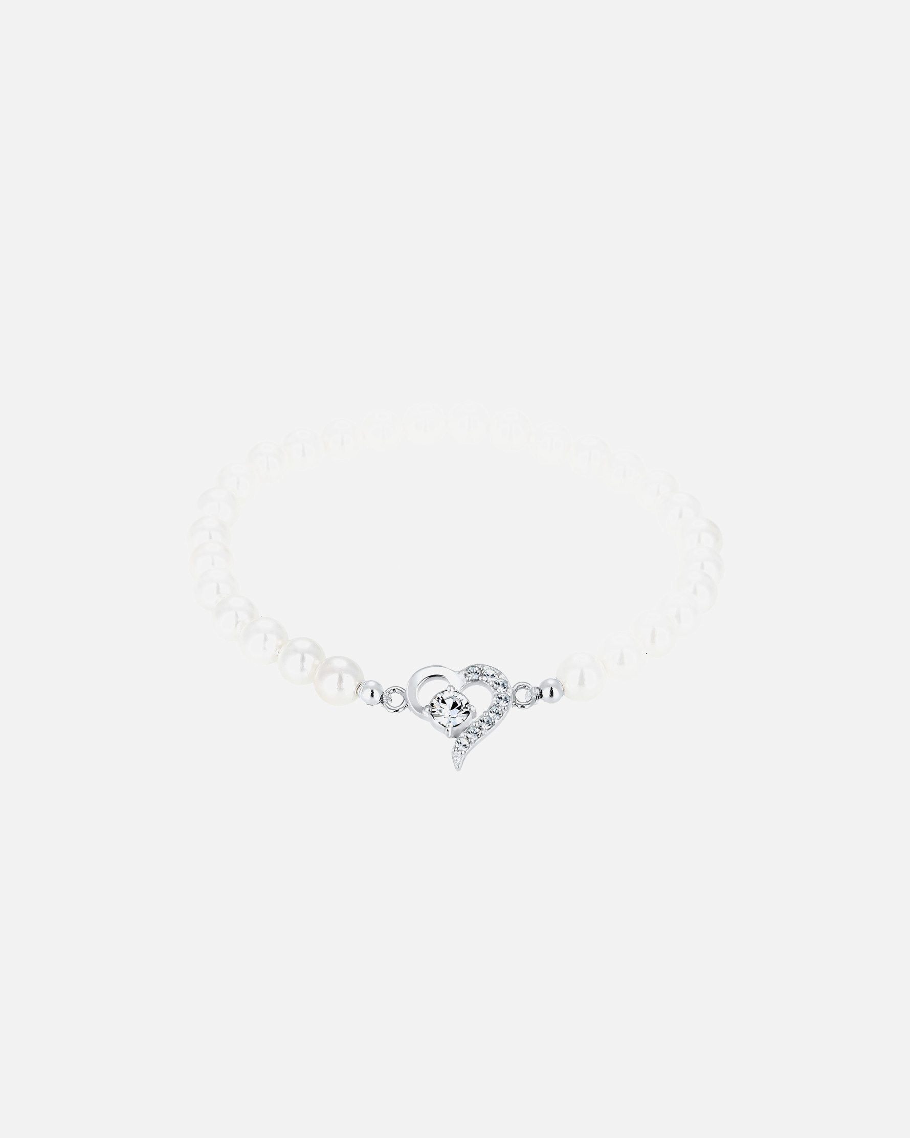 Bracelet pour Femme Elli Femmes cœur avec perles de coquillage et cristaux en argent sterling 925 17