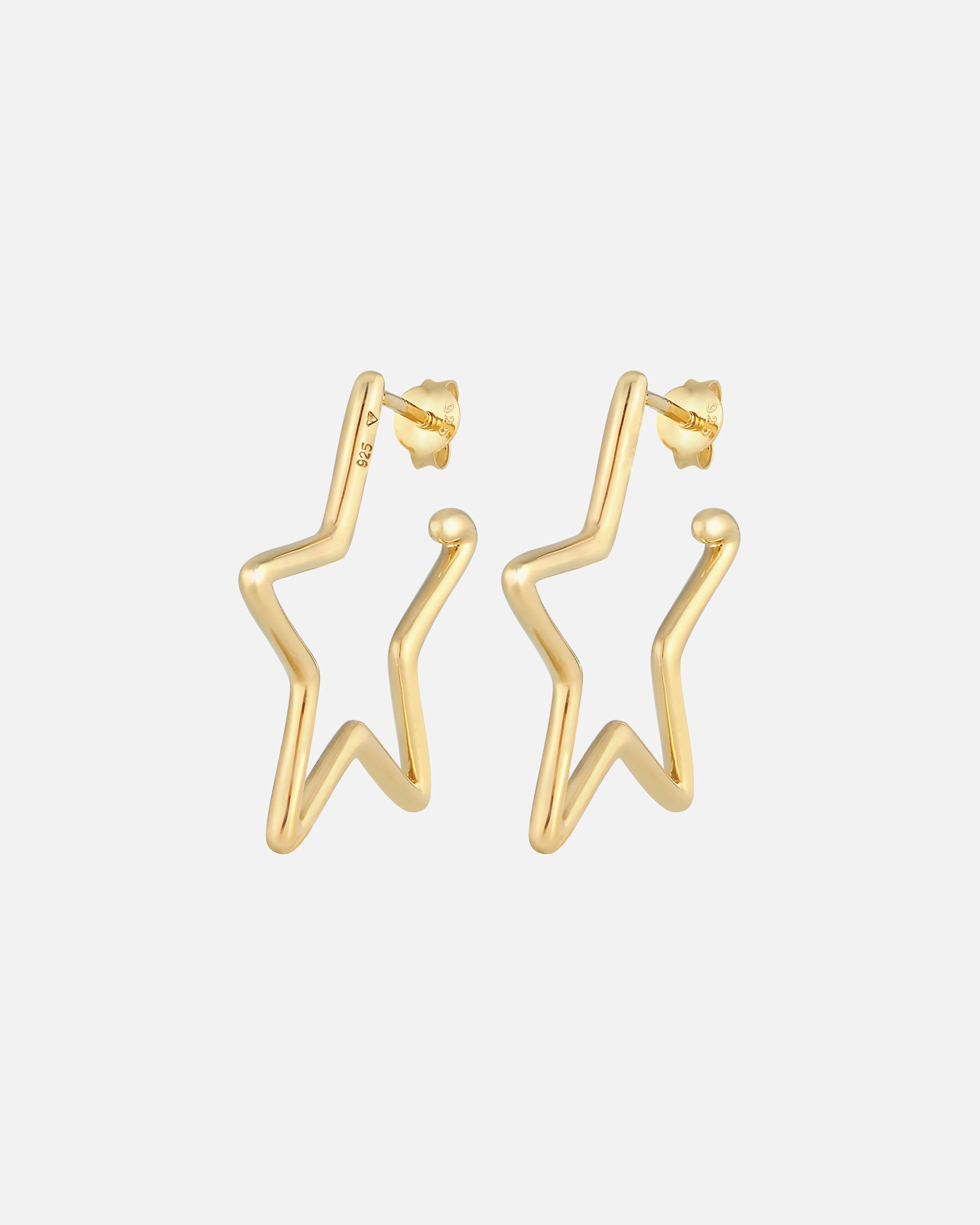 Boucles d'oreilles pour Femme Elli Mesdames Créoles Étoile Astro ludique Filigrane en argent sterling 925 goldfarben