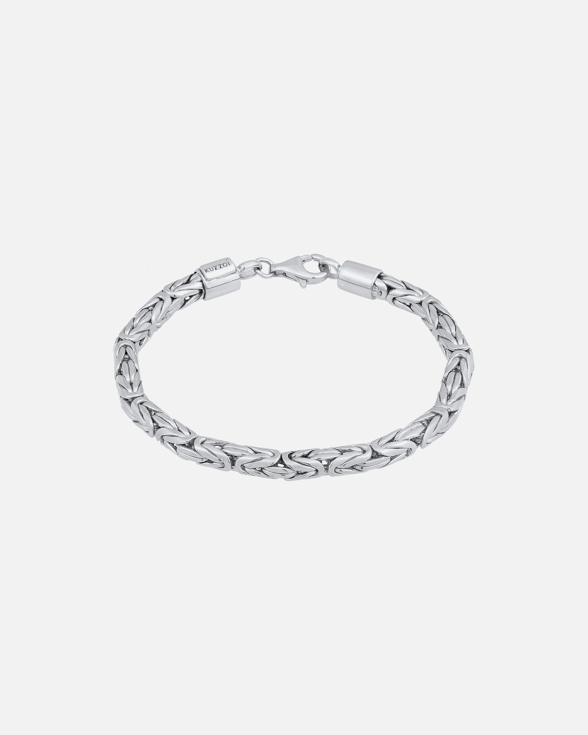 Bracelet pour Homme KUZZOI Herren Königskette Rund 925 Silber 21