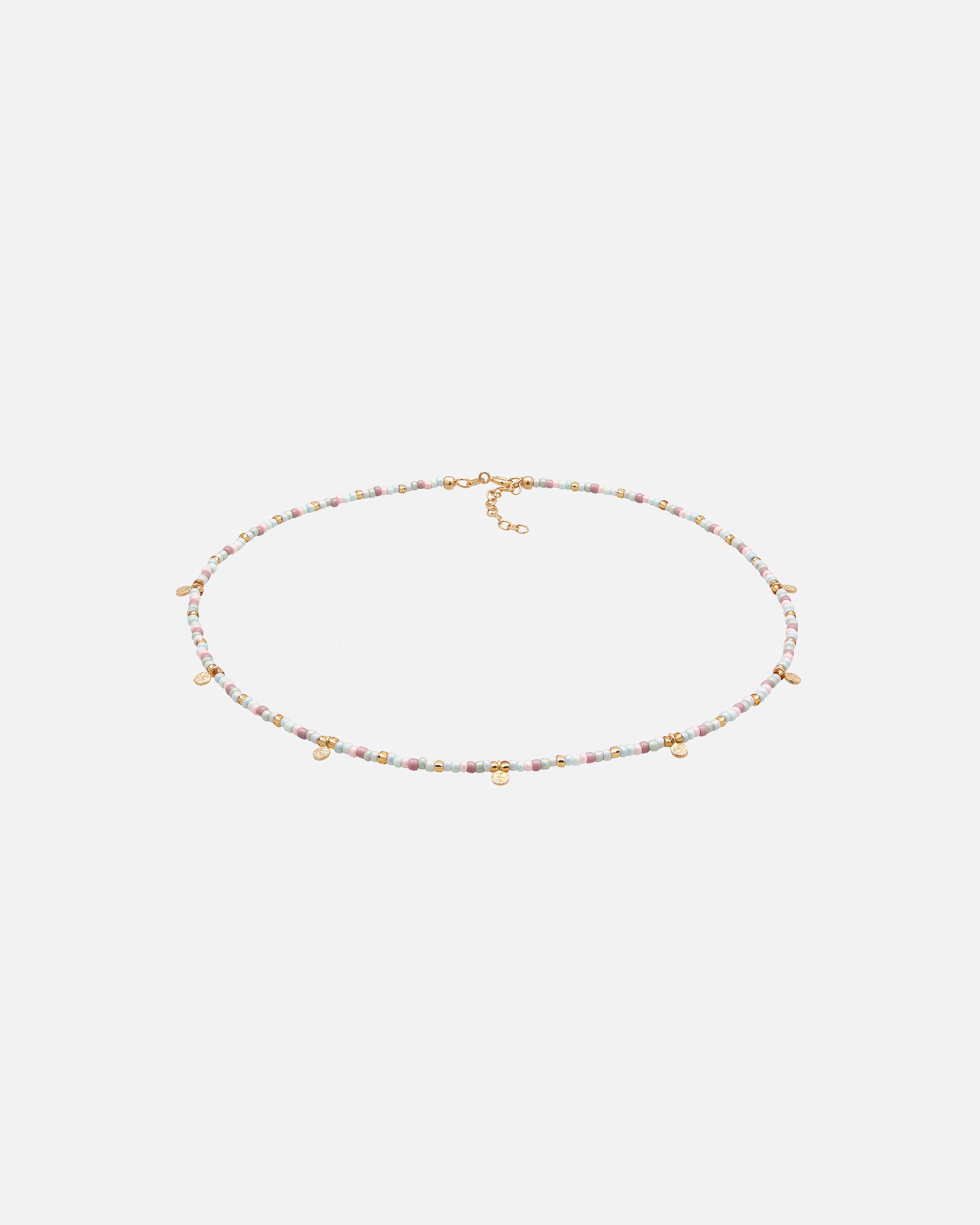 Collier pour Femme Elli Femmes Choker plaquettes Beads multicolores en argent sterling 925 plaqué or 36