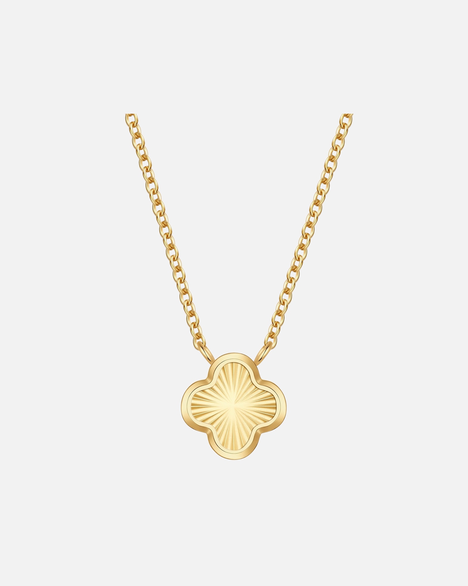 Collier pour Femme Glanzstücke München Collier trèfle en acier inoxydable en or jaune Chaîne de base 40,0 cm + rallonge de 5,0
