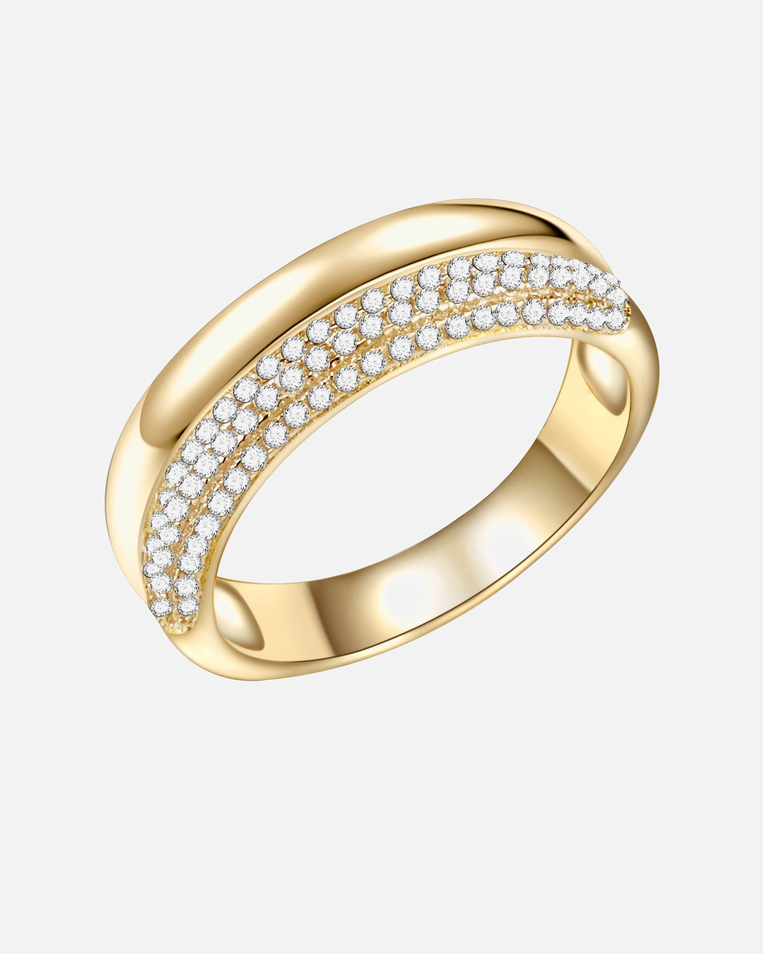 Bague pour Femme Rafaela Donata Bague en argent Argent sterling Oxyde de zirconium (CZ) en Or jaune 52