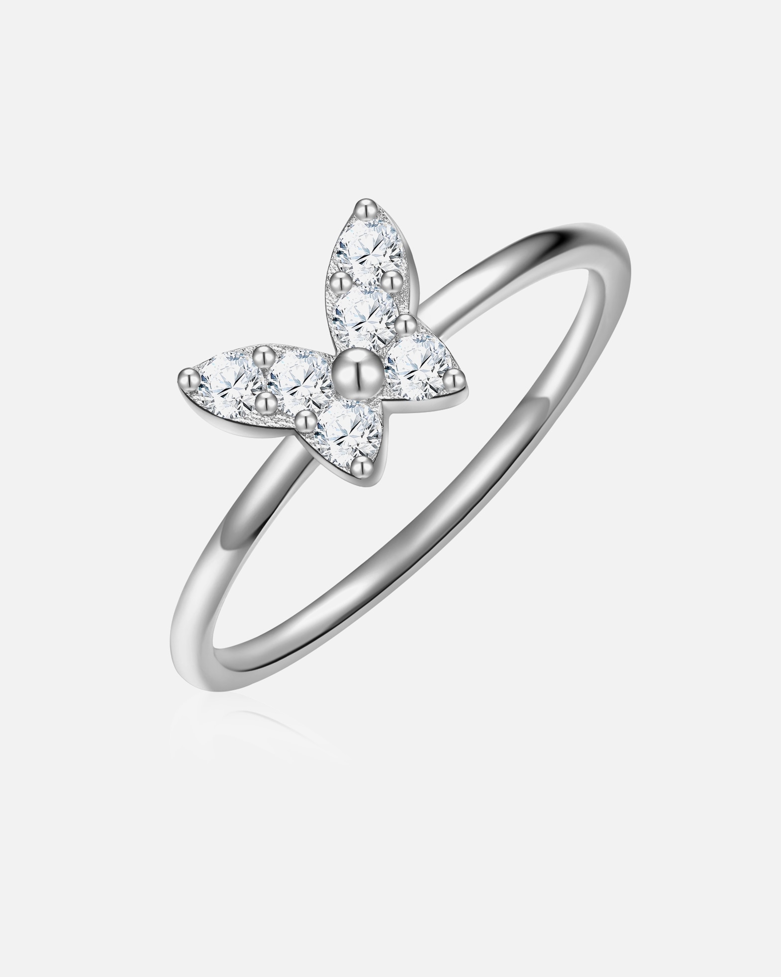 Bague pour Femme Glanzstücke München Bague Papillon en Argent Sterling en argent avec Zirconium 56