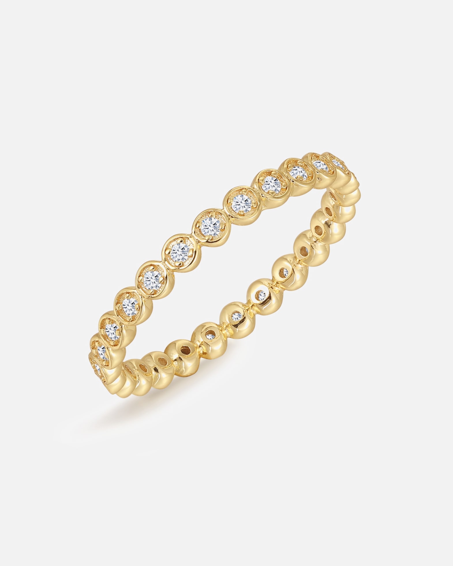 Bague pour Femme Trilani Bague en Argent sterling en Or jaune 60