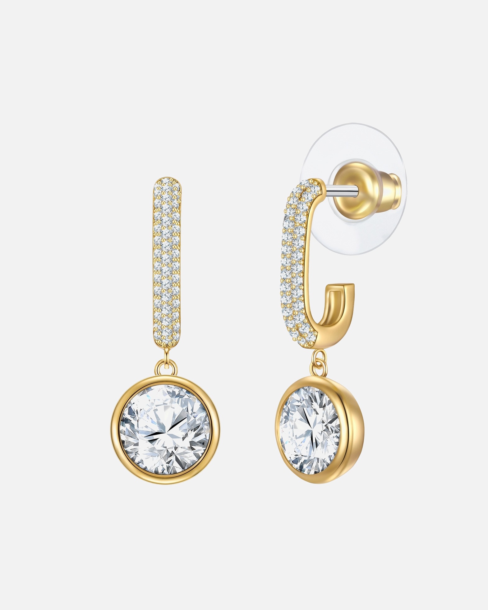 Créoles pour Femme Yokoamii Boucles d´oreilles en Laiton en Or jaune 26,6 mm