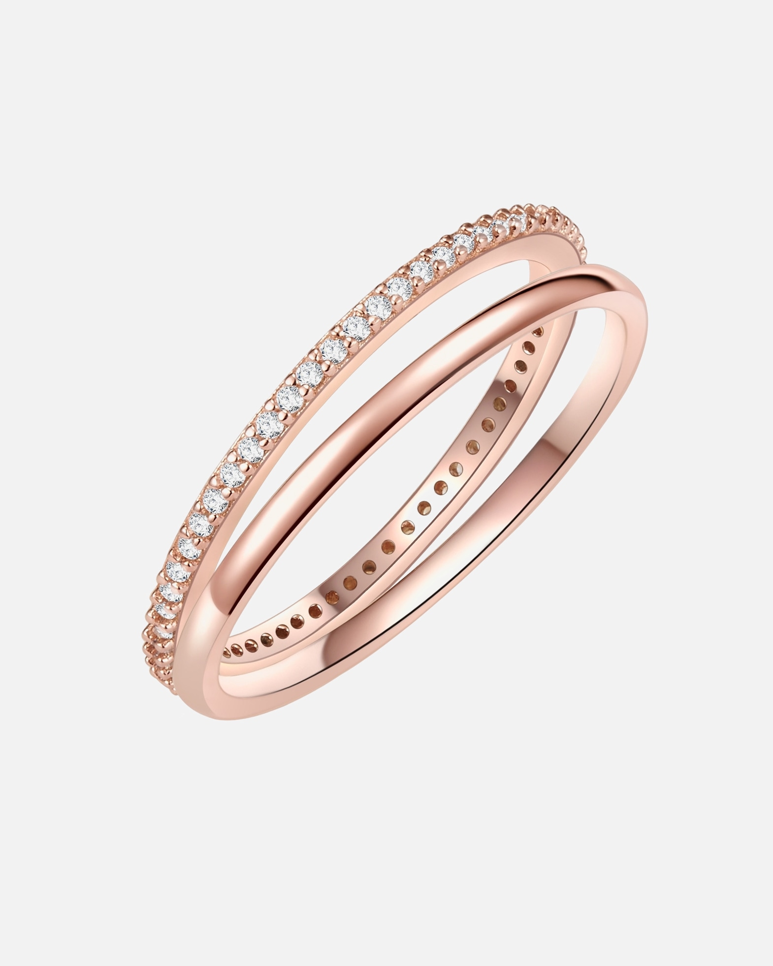 Bague pour Femme Lulu & Jane Bague Laiton Oxyde de zirconium (CZ) en Or rose 52