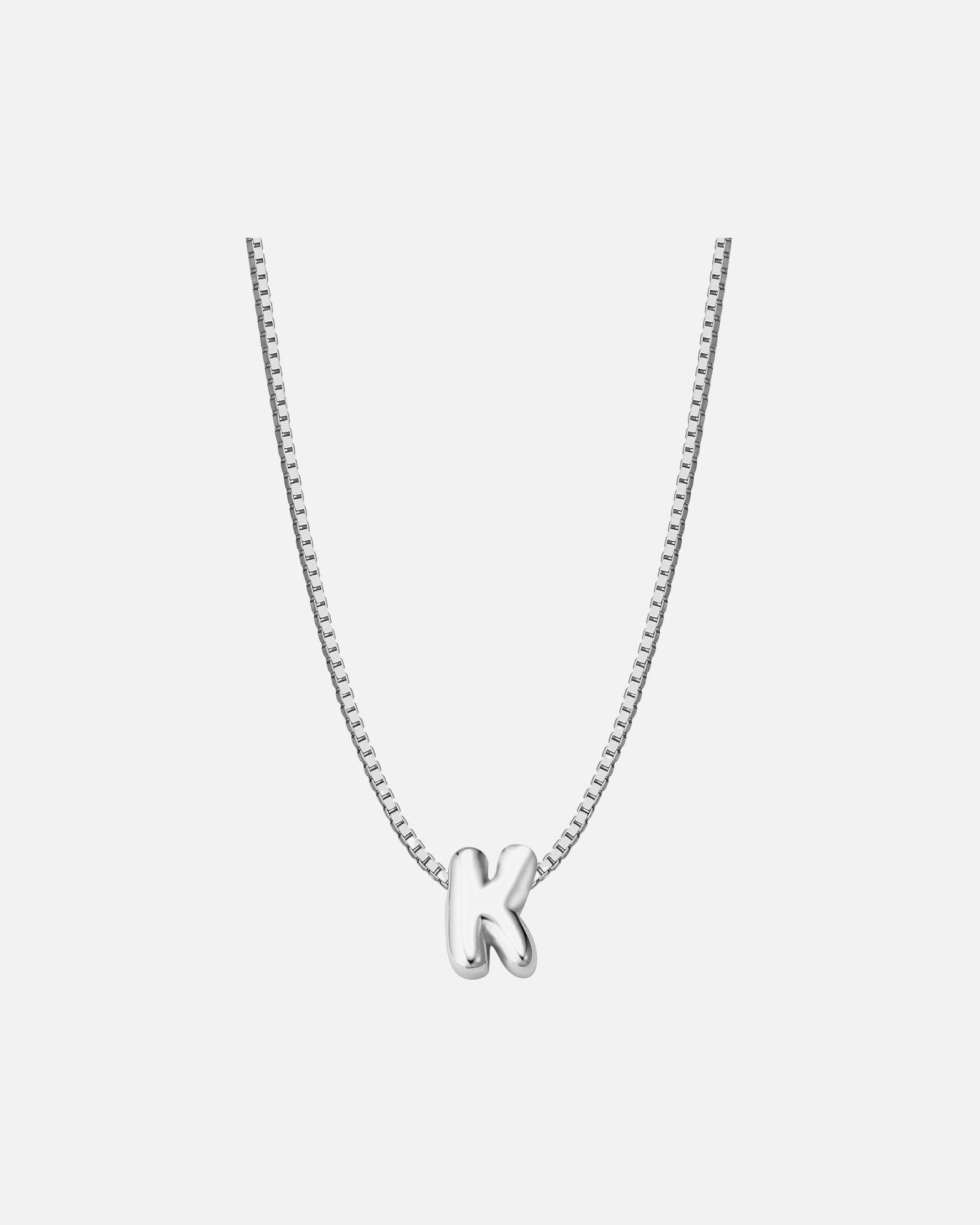 Collier pour Femme Glanzstücke München Collier Lettre K en Argent Sterling en argent 40,0 cm Basiskette + 5,0 cm Verlängerung