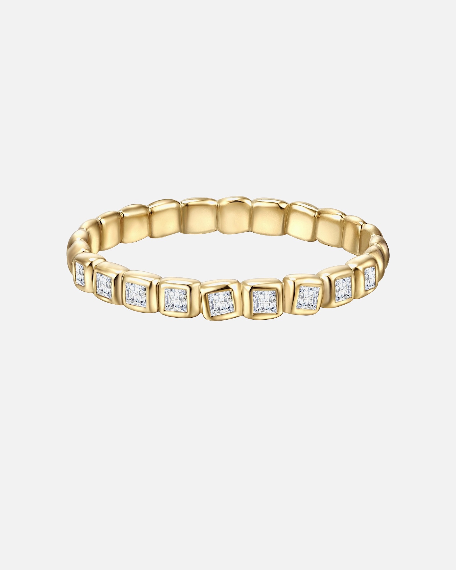 Bague pour Femme Glanzstücke München Bague en argent Argent sterling Oxyde de zirconium (CZ) en Or jaune 48