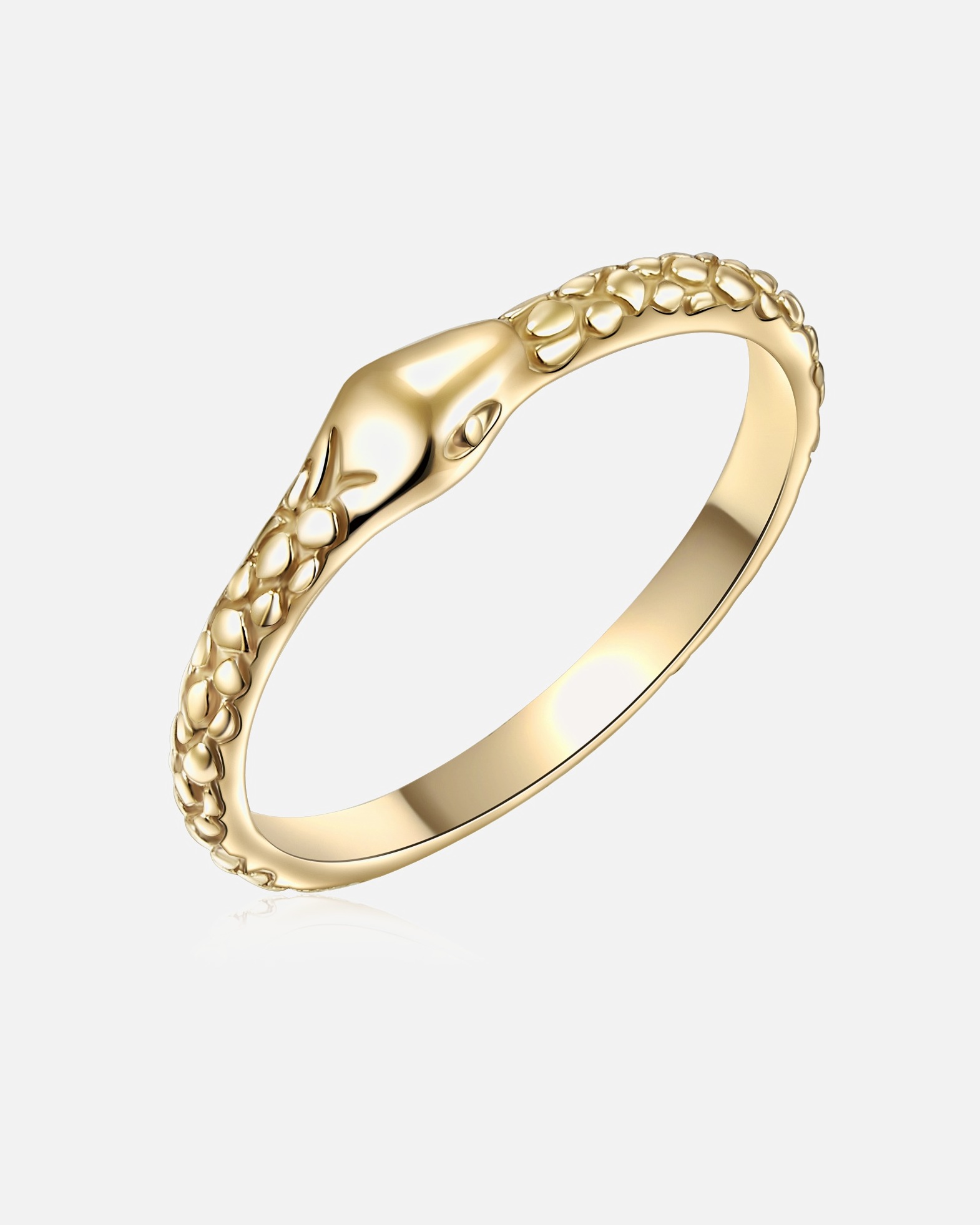 Bague pour Femme Glanzstücke München Bague en argent Tête de serpent Argent sterling en Or jaune 52