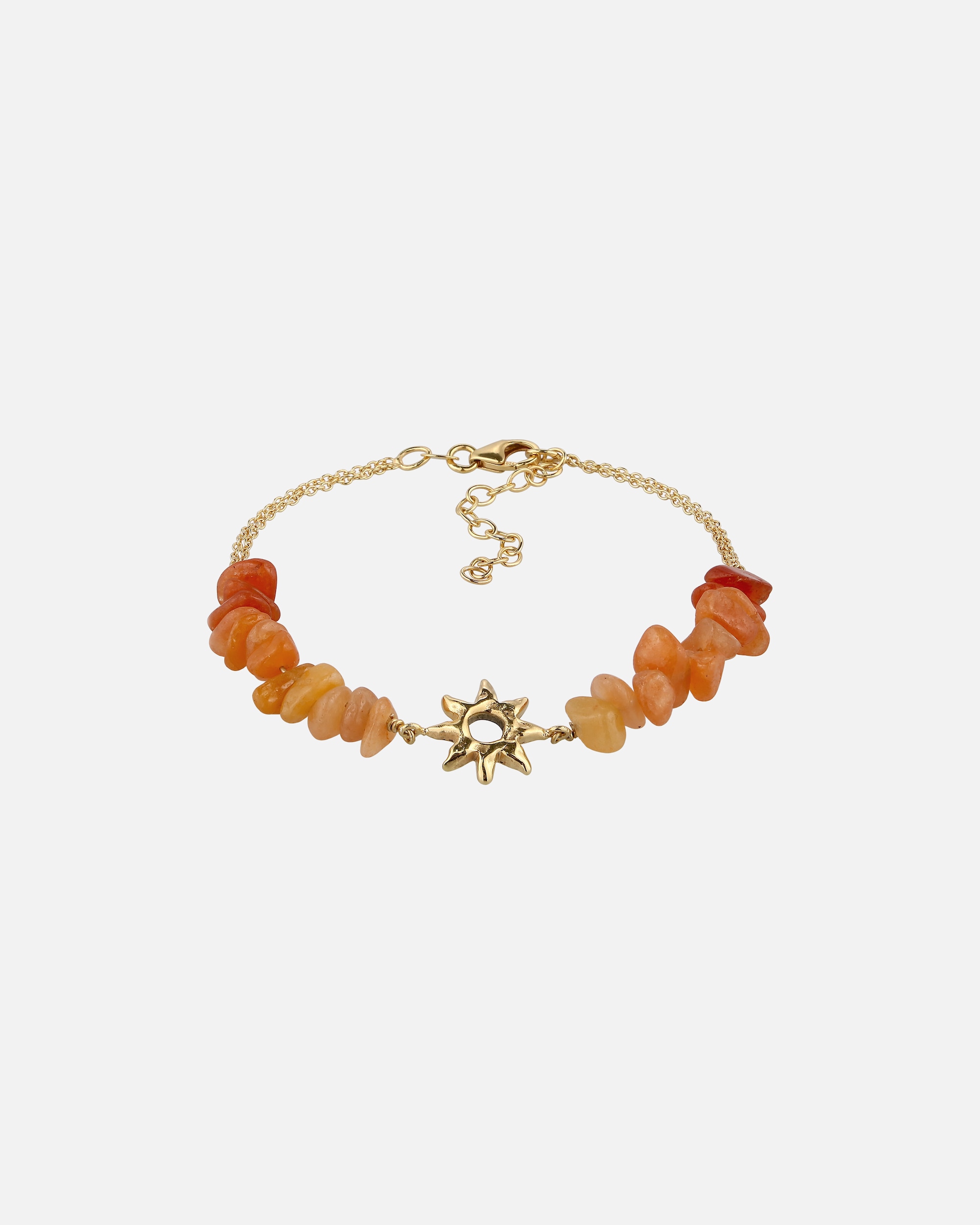 Bracelet pour Femme Elli Bracelet avec perles Soleil Aventurine Marron 925 Sterling Silver goldfarben