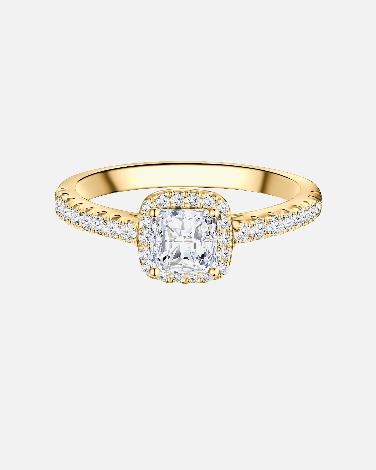 Bague pour Femme Trilani Bague aus Sterling Silber in Gelbgold mit Zirkonia 54