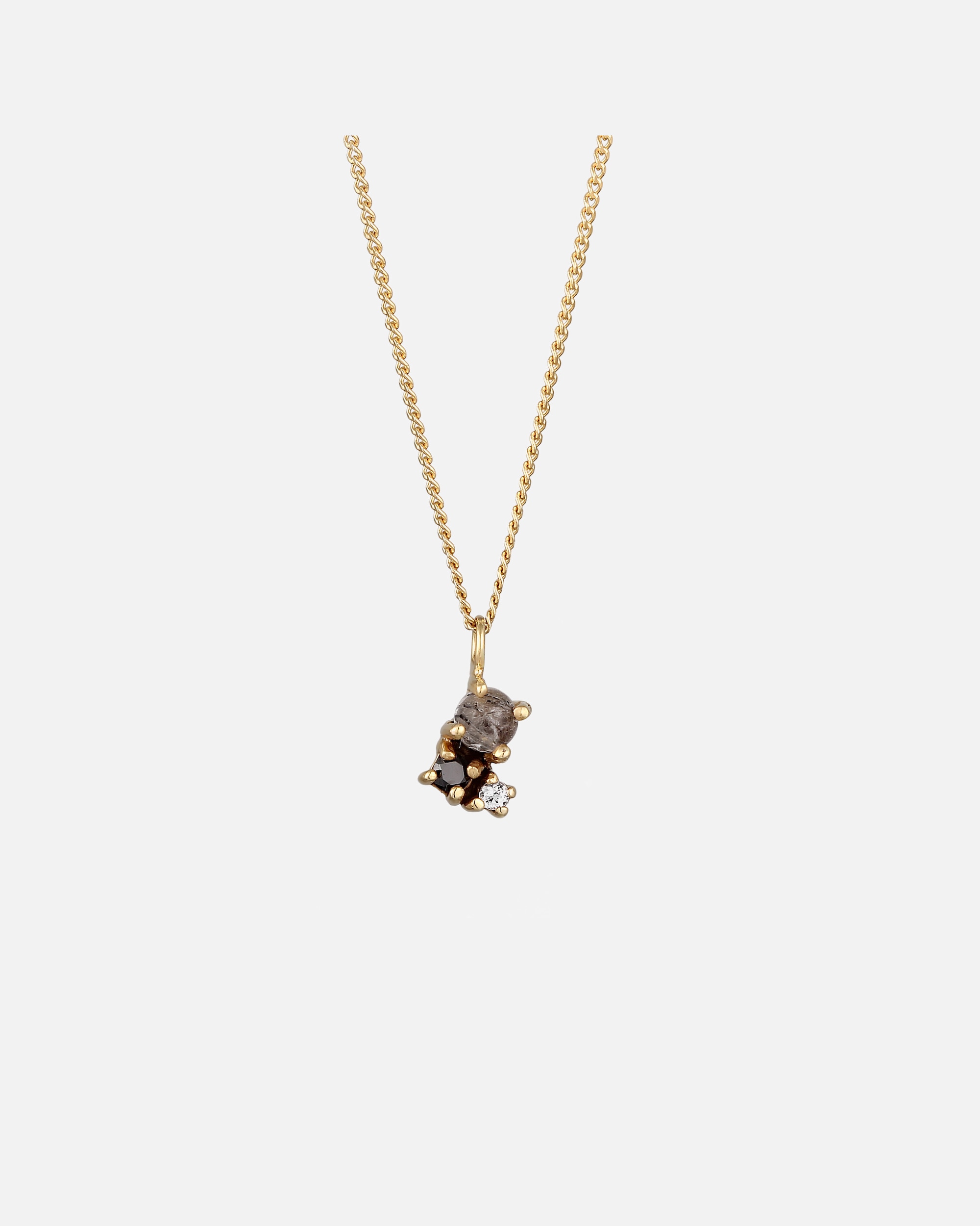 Collier pour Femme Elli DIAMONDS Collier court Diamant Noir Brillant (0.006 ct) 375 Or Jaune 42