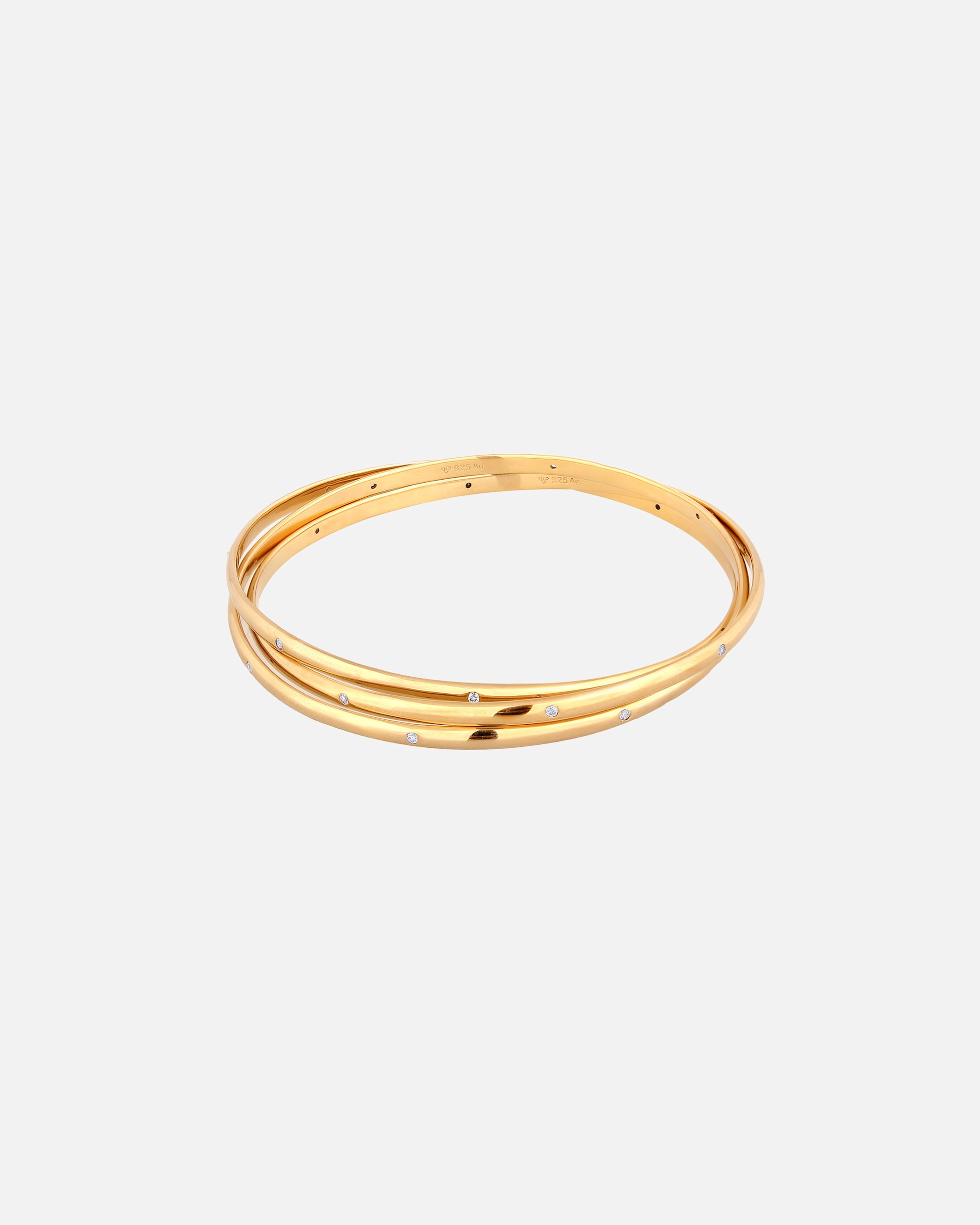 Bracelet pour Femme Elli PREMIUM Bangle with stone Zirconia Blanc 925 Sterling Silver goldfarben