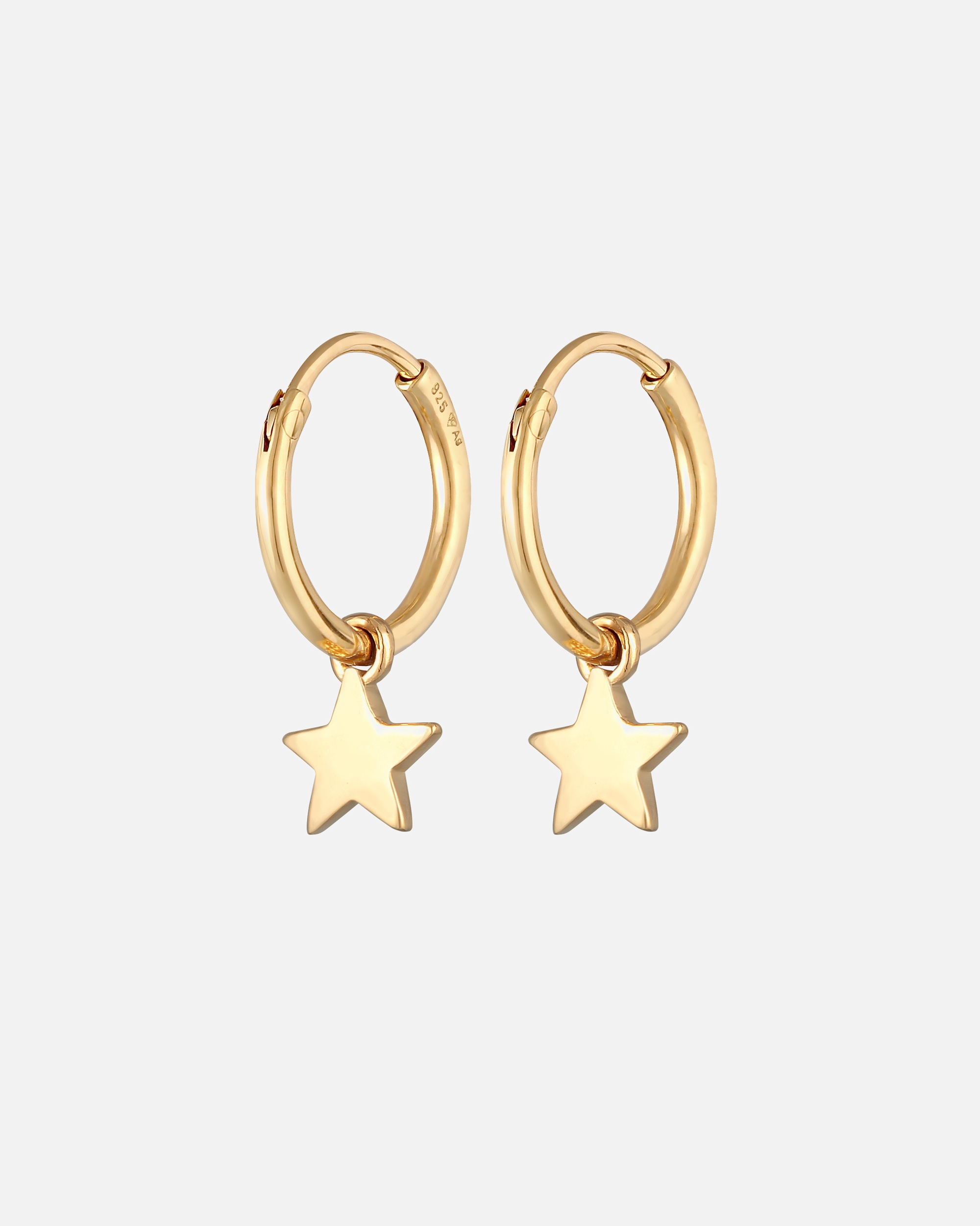 Boucles d'oreilles pour Femme Elli Femmes Créoles Pendentif étoile Astro en Argent Sterling 925 Plaqué Or goldfarben